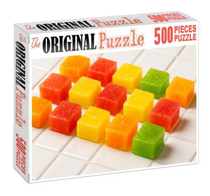 Citrus Medley Mosaic Diced Oranges Limes And Grapefruits On Ceramic Tiles 20 Piece Puzzle