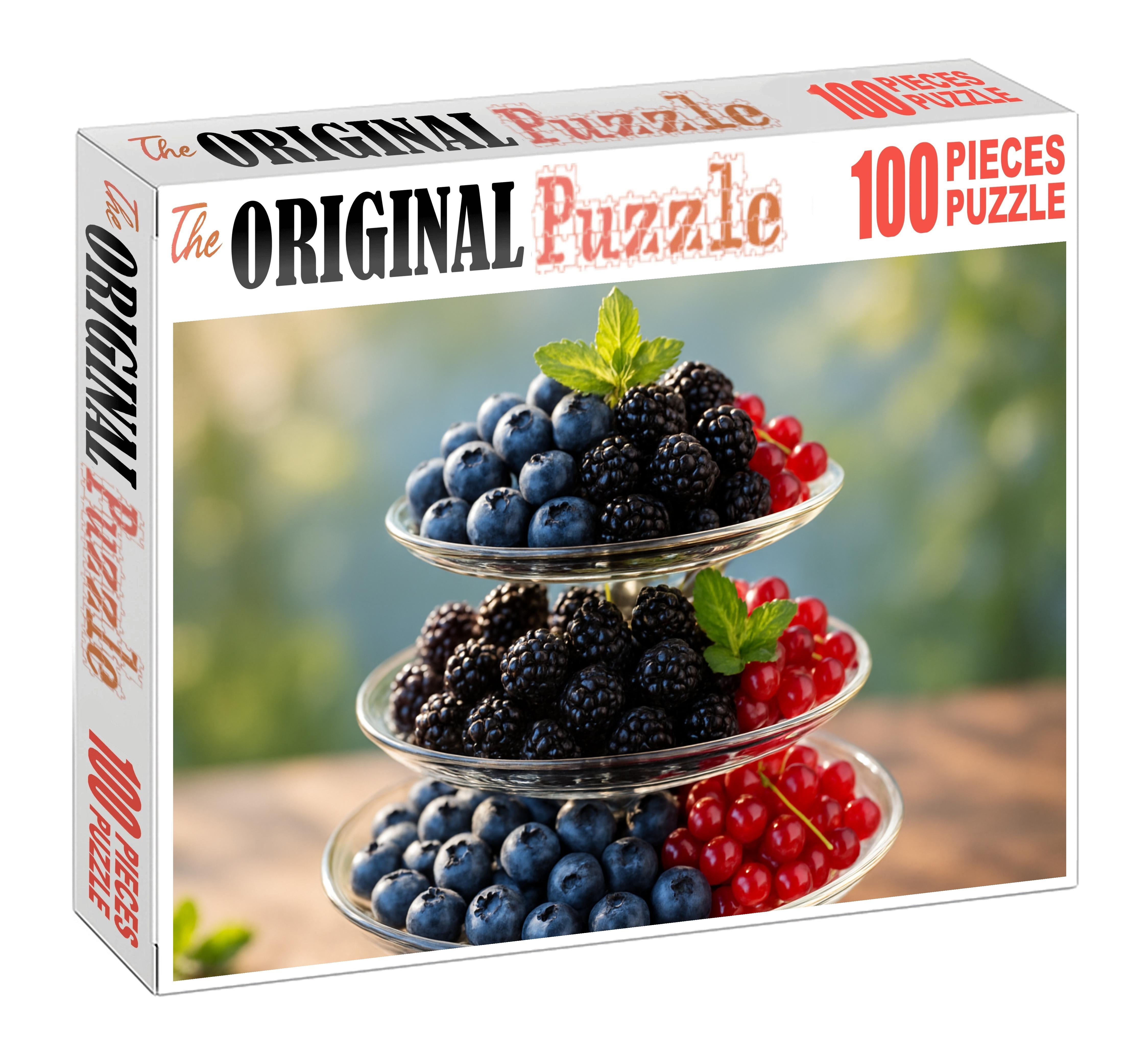 Frosted Berry Cascade Blueberries Blackberries And Red Currants 20 Piece Puzzle
