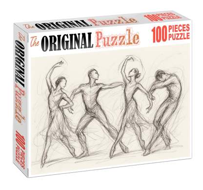 Expressive Human Figure Gesture Rapid Pencil Sketches Capturing Movement Large Format Puzzle