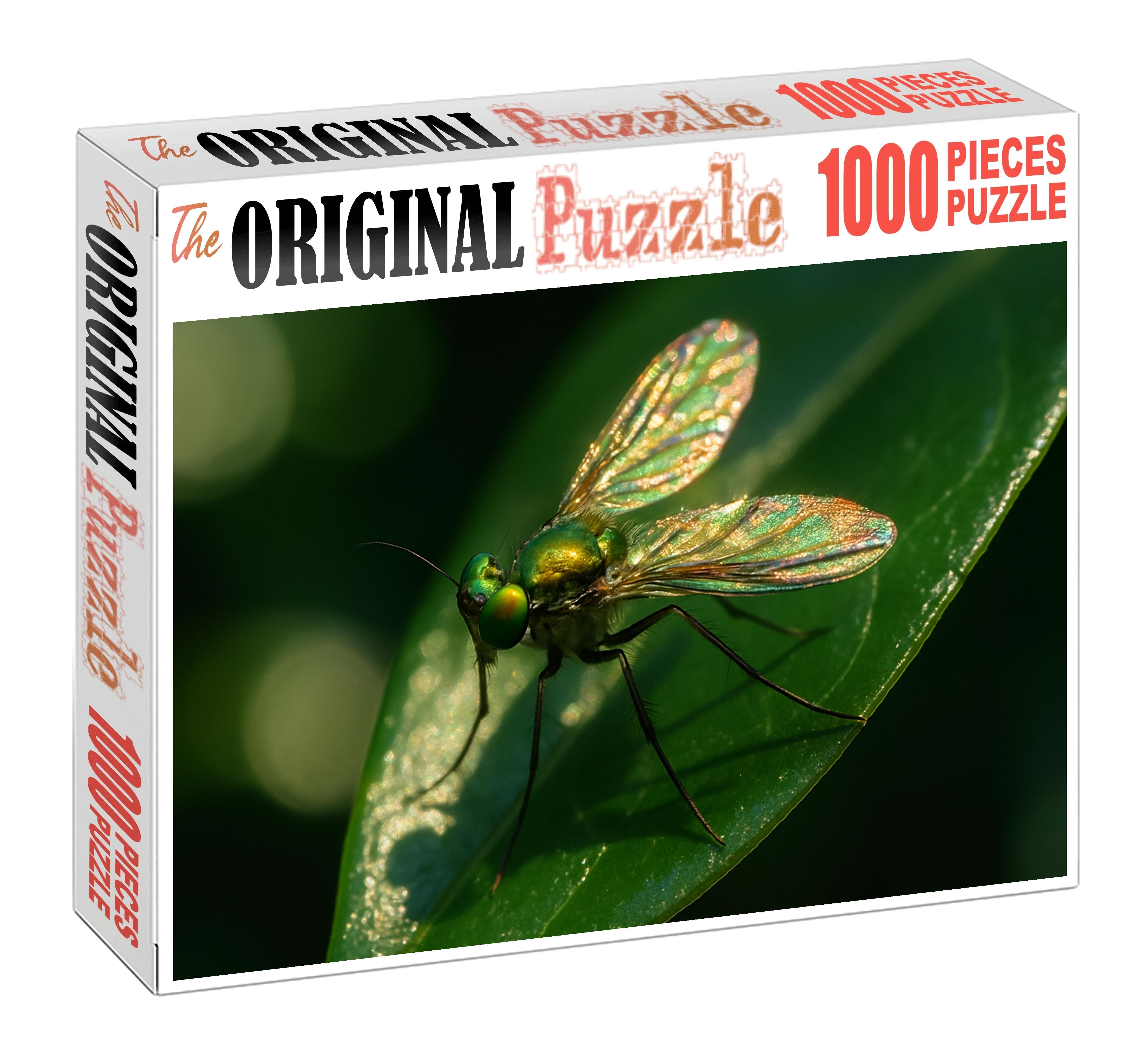 Gilded Leafhopper Arboreal Insect With Iridescent Wings And Camouflage Large Format Puzzle
