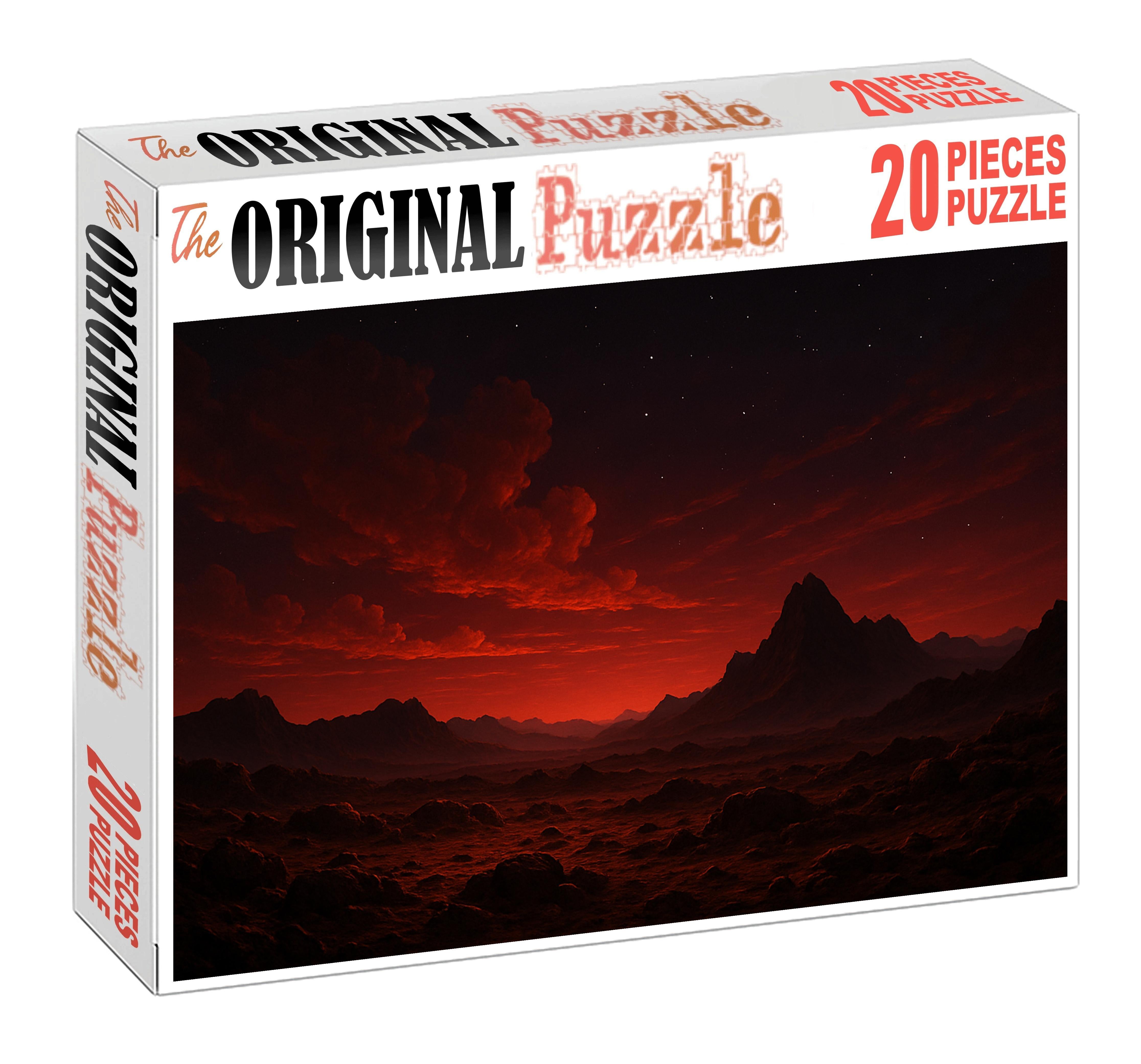 Crimson Twilight Planetary Horizon Puzzle Collection