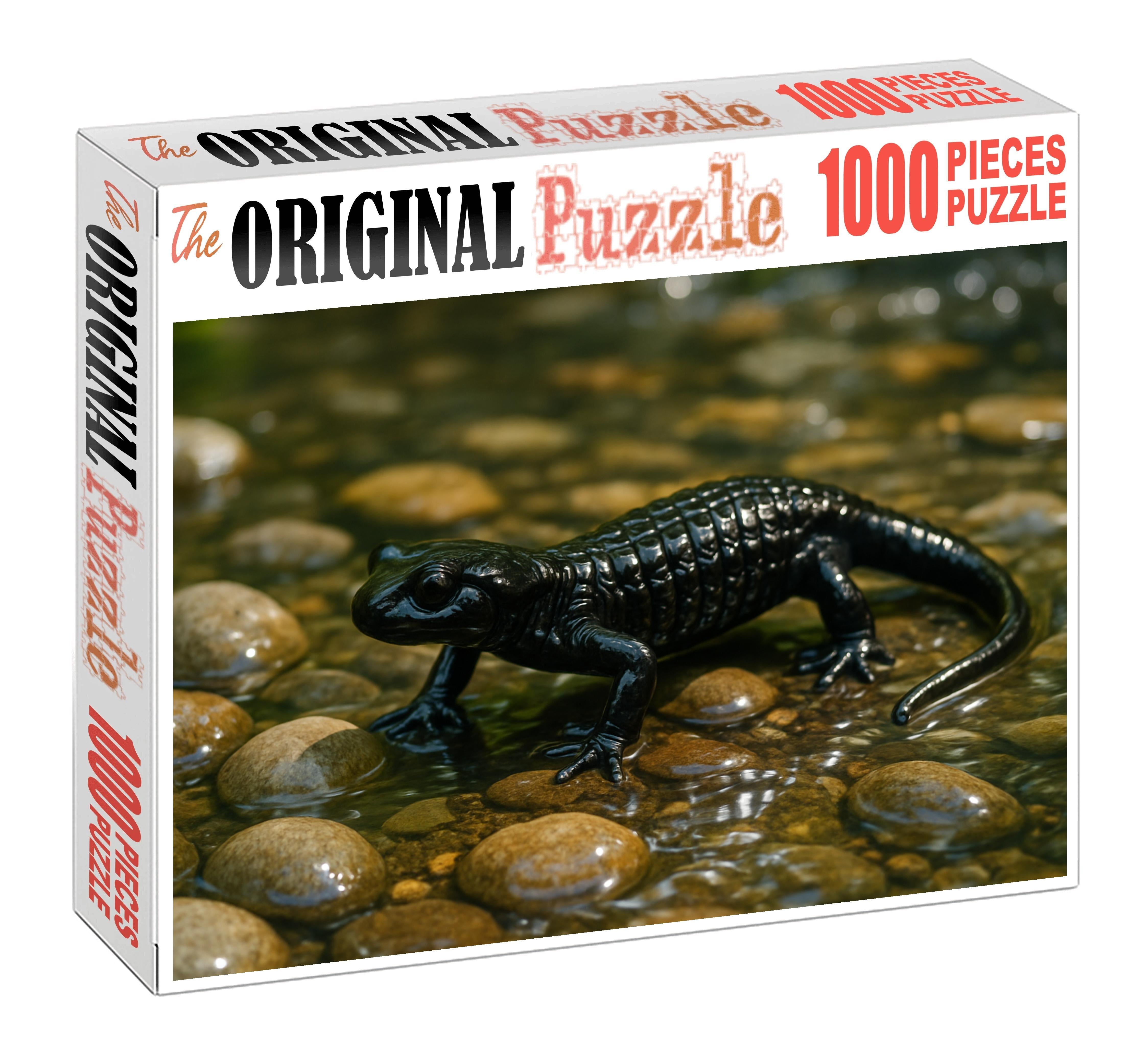 Obsidian River Treader Amphibious Tracker With Jet Black Armor Puzzle For Adults