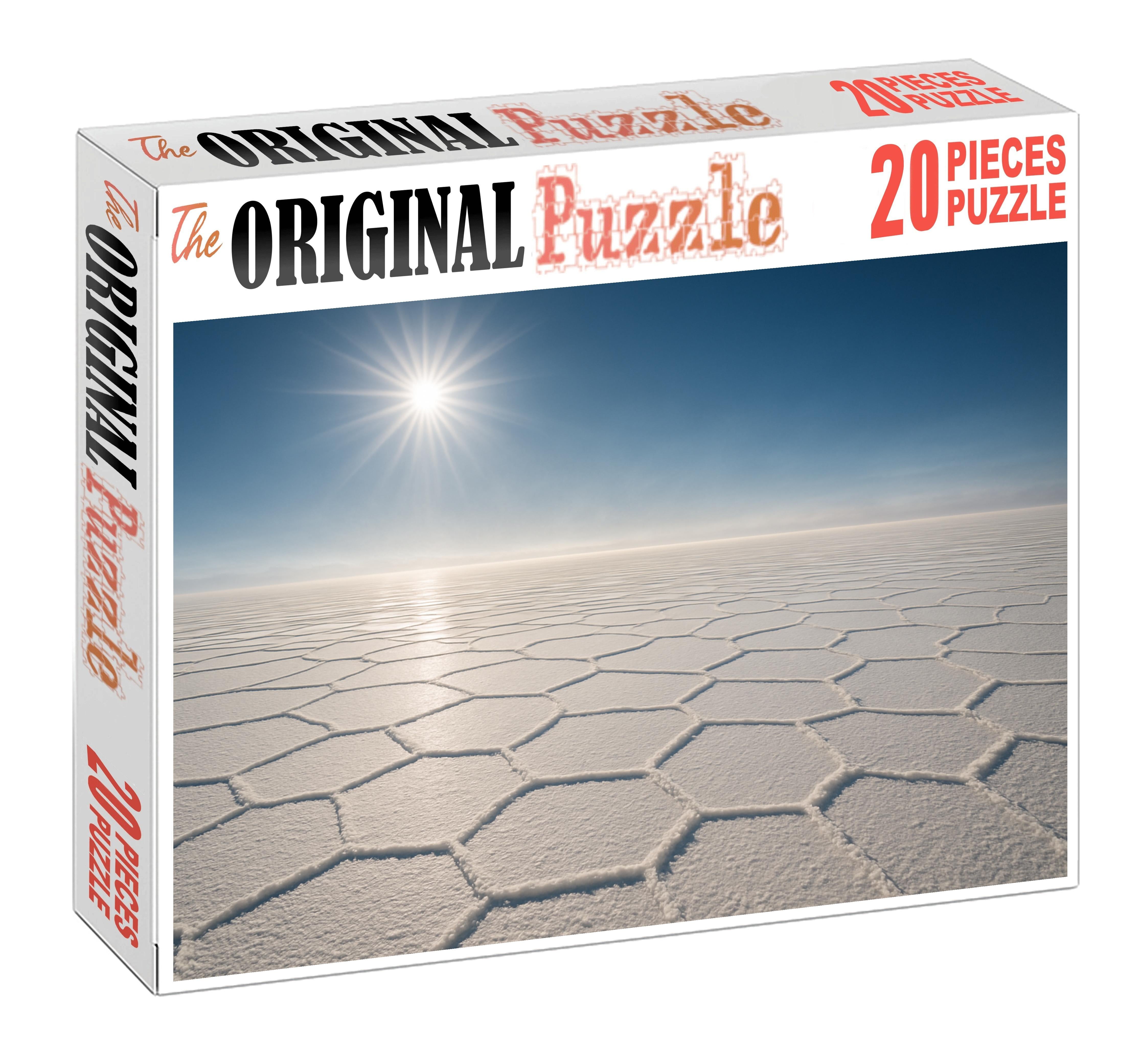 Saltpan Mirror White Flats Reflecting Distant Heat Waves Puzzle For Kids