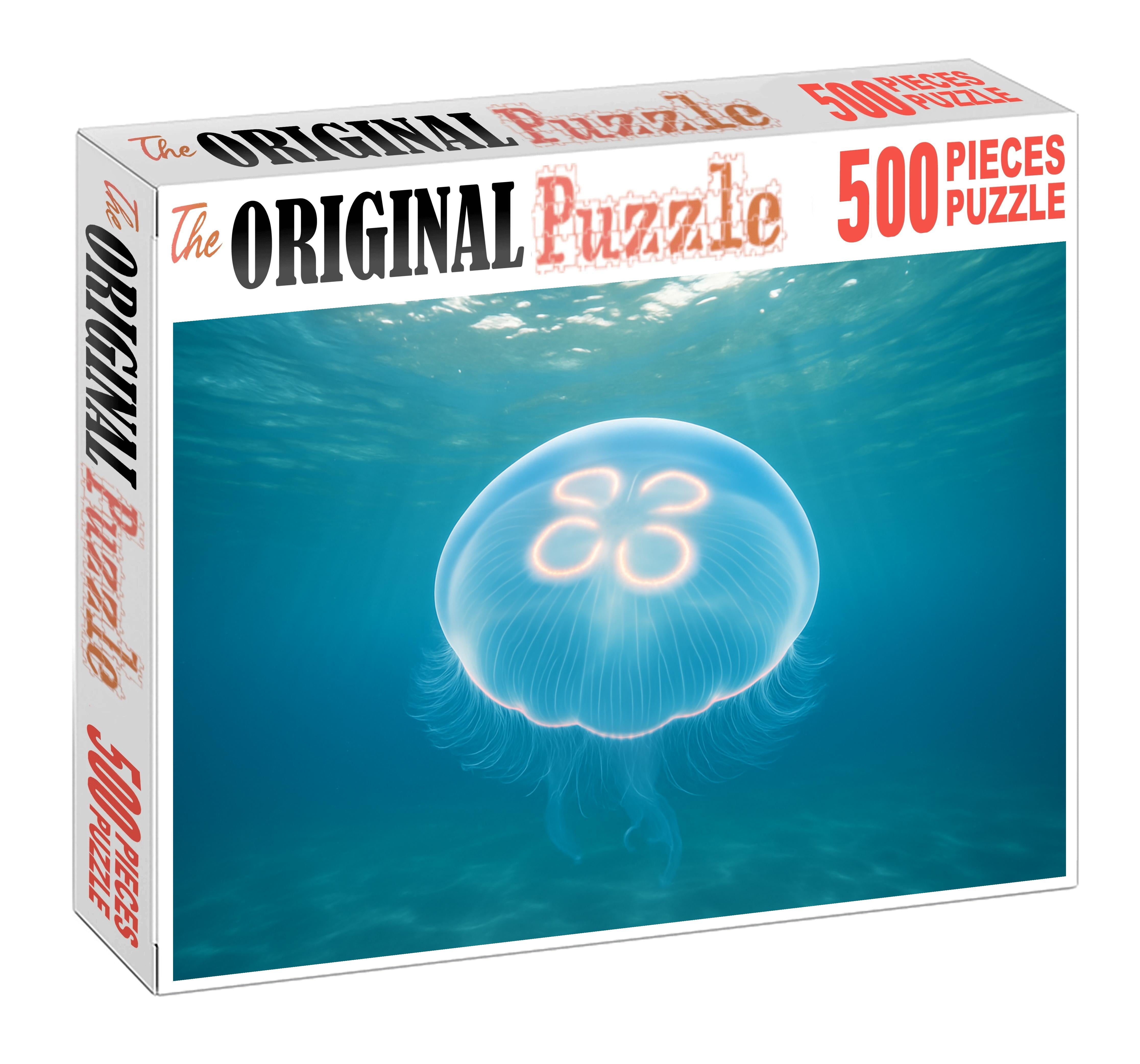 Celestial Moon Jelly Delicate Gelatinous Drifter With Radiant Pulsations Puzzle Collection