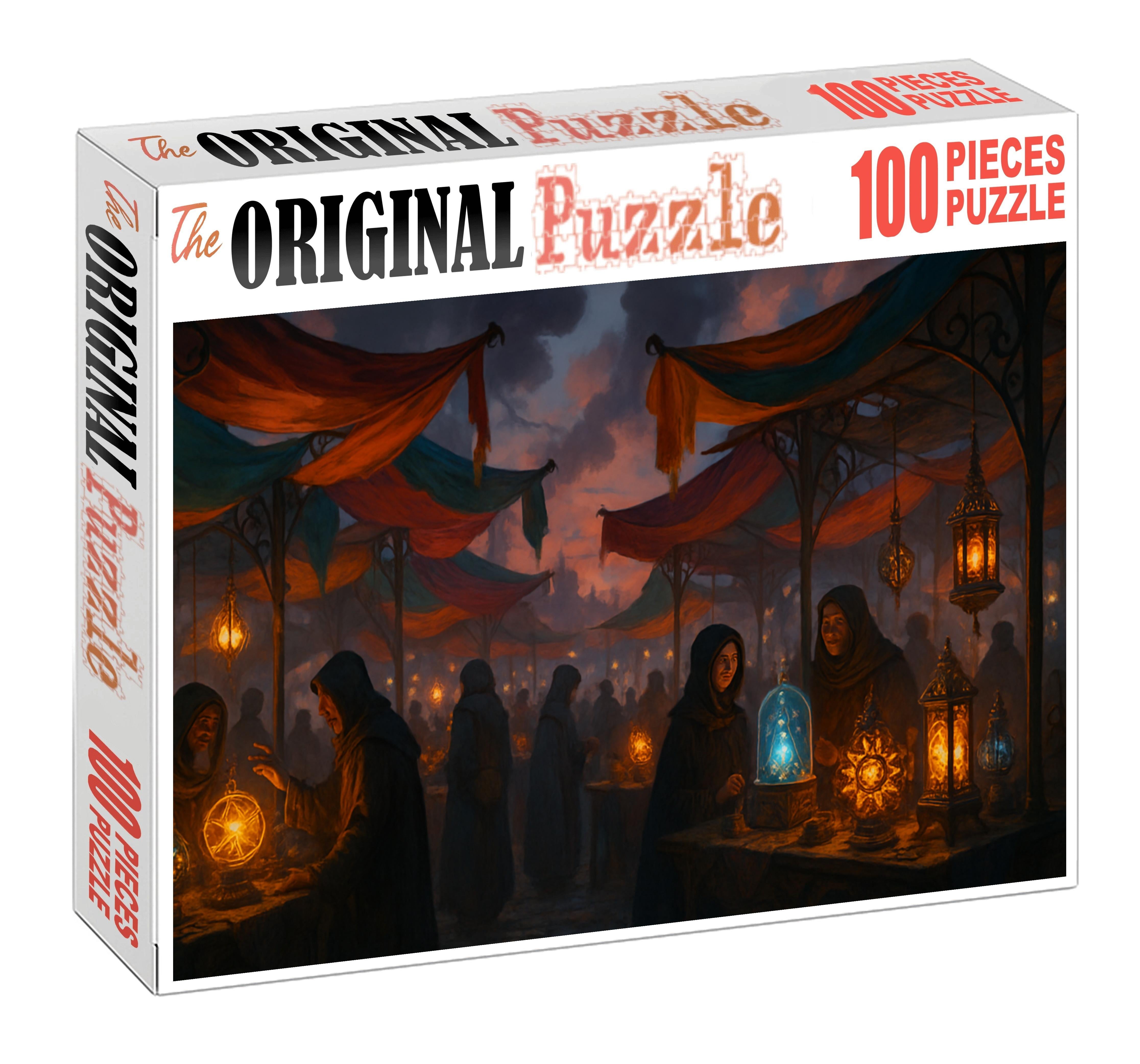 Fantasy Steampunk Marketplace Inventors And Mystics Converge Mini Puzzle