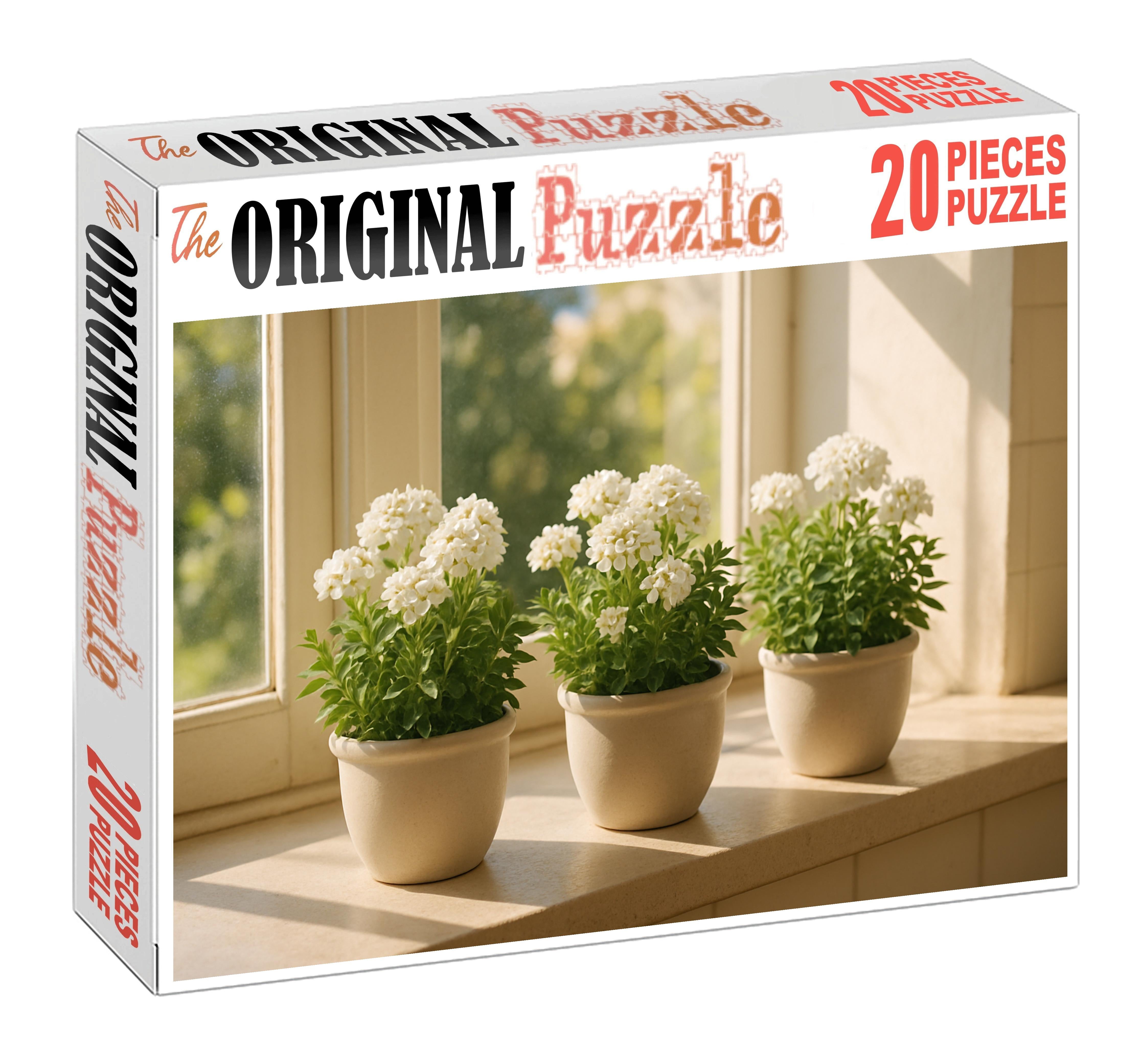 Chic Indoor Herb And Bloom Planters Compact Green And White Combinations Family Puzzles