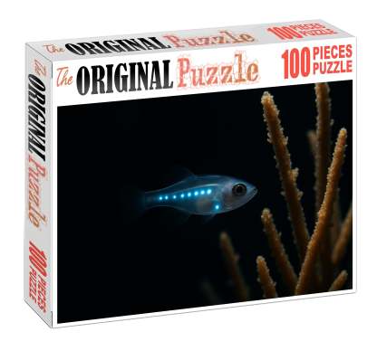 Moonveil Glimmerfish Small Deep Water Fish With Translucent Body And Bioluminescent Patterns 100 Piece Puzzle