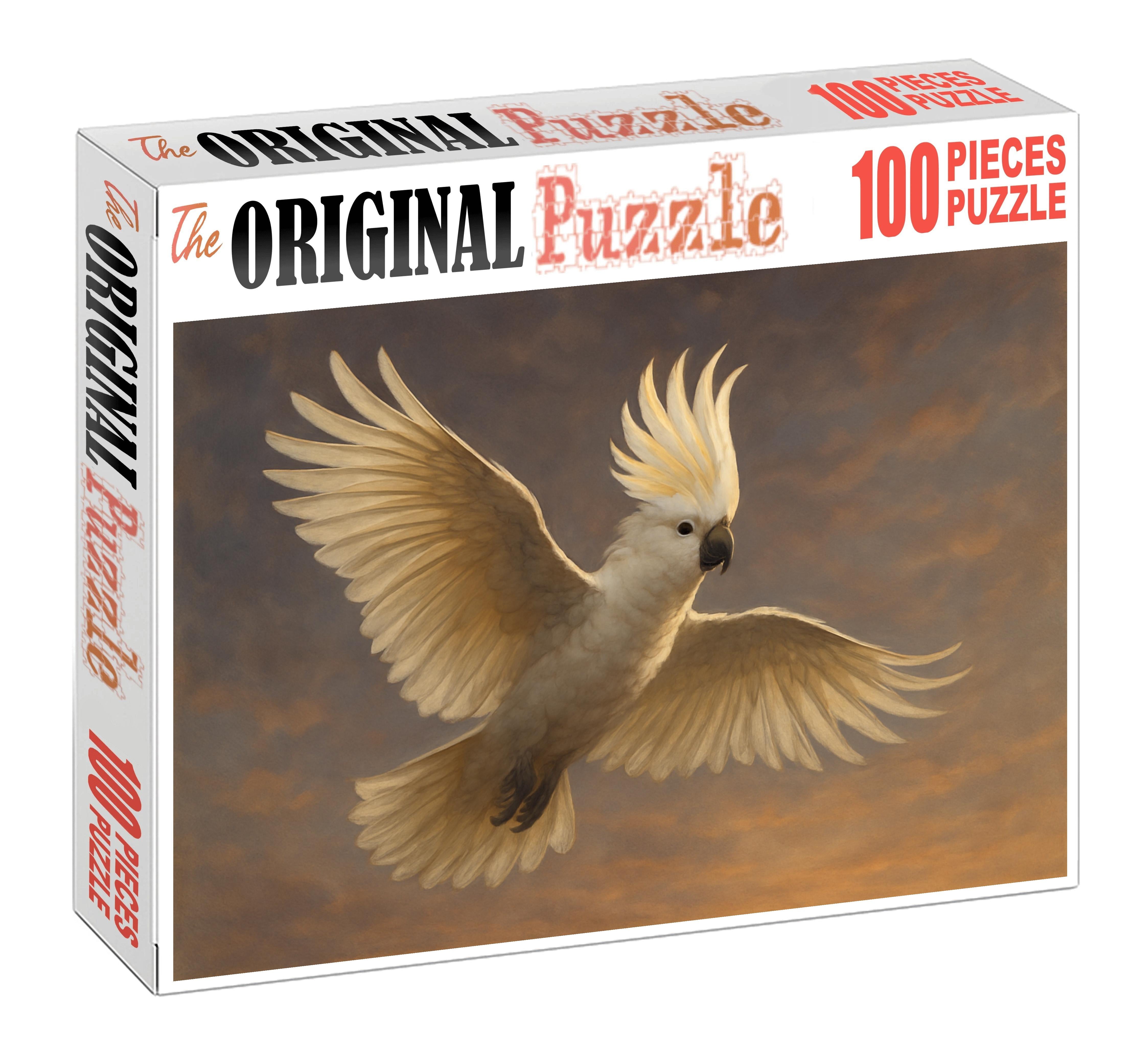 Ivory Crest Stalker Elegant Bird Of Prey With Distinctive Feathered Crown Mini Puzzle