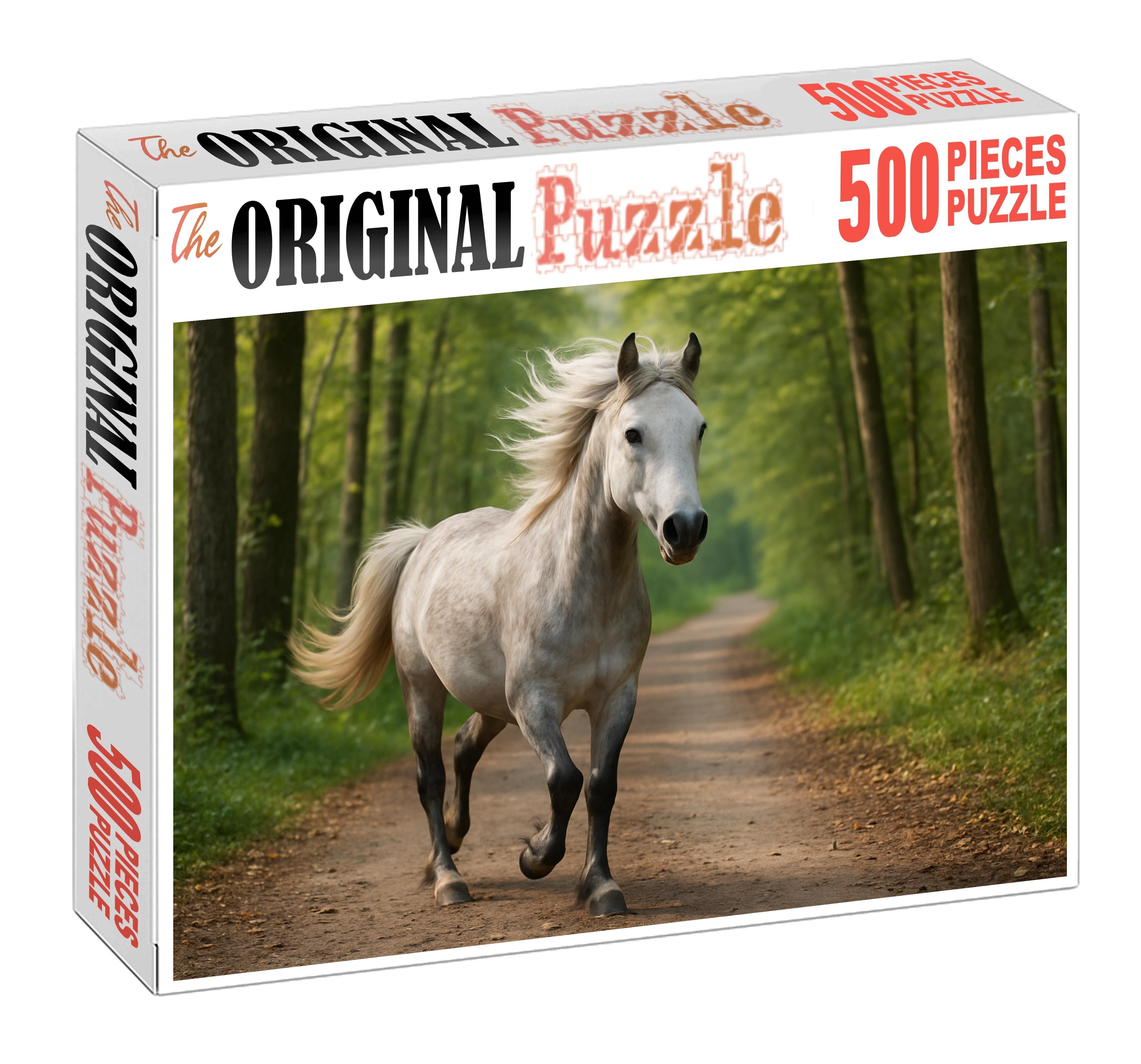 Silver Crest Pony Sleek Gray Pony With Agile Movement Custom Jigsaw Puzzle