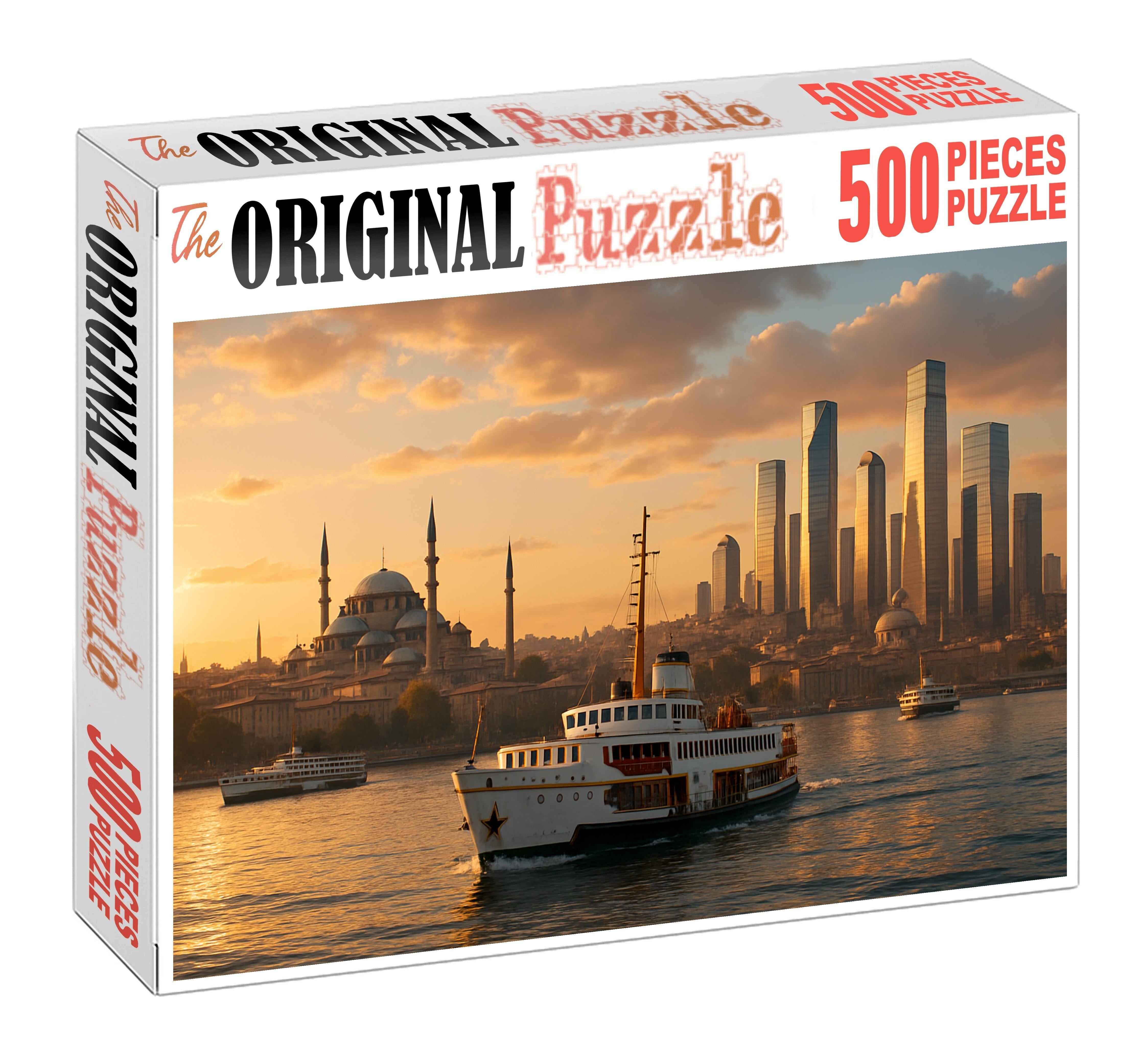 Istanbul Bosphorus Skyline A Fusion Of Ancient Domes And Modern Skyscrapers Bridging Two Continents Puzzle For Kids
