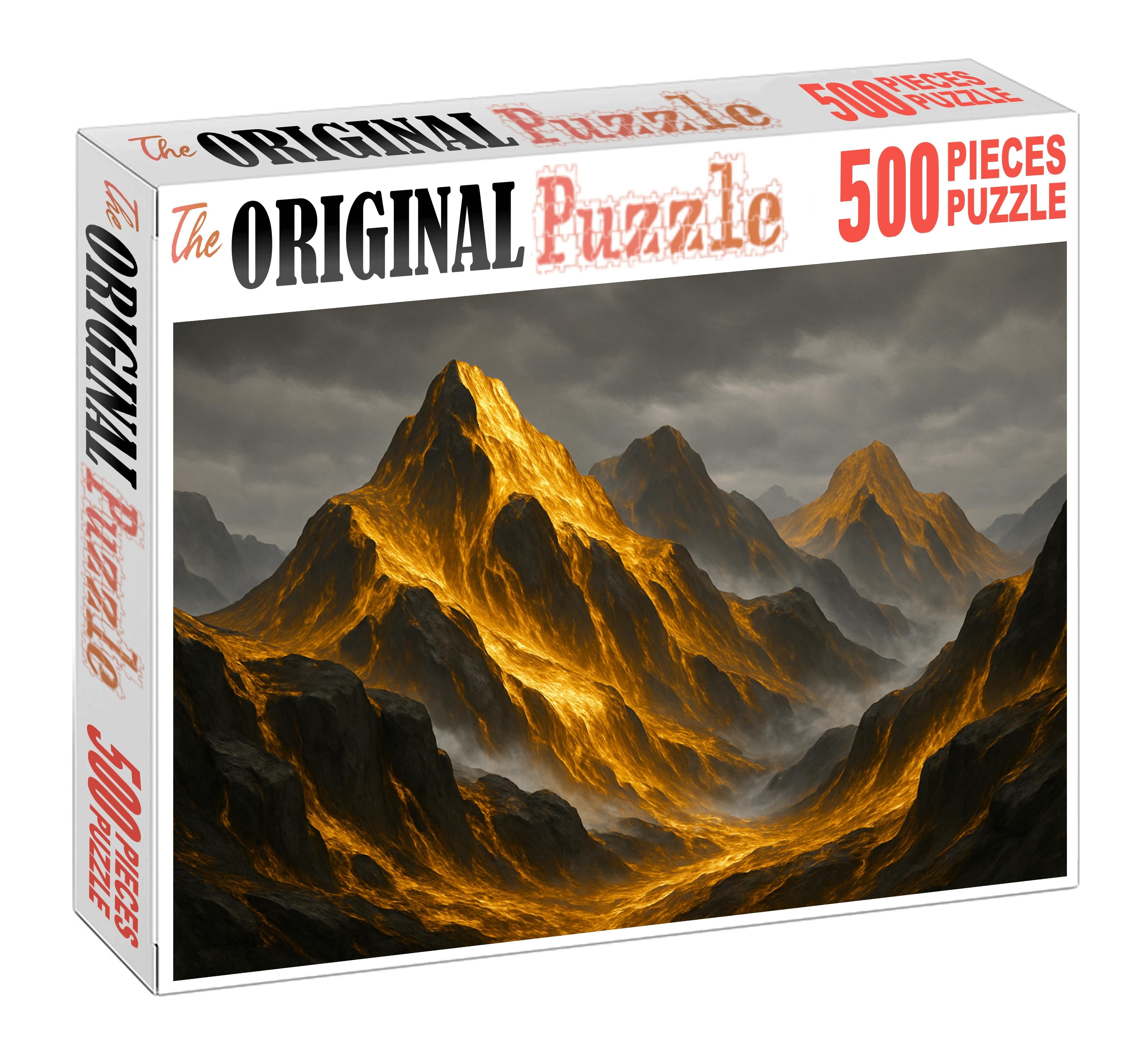 Whispering Mountains Draped In Liquid Gold 1000 Piece Puzzle