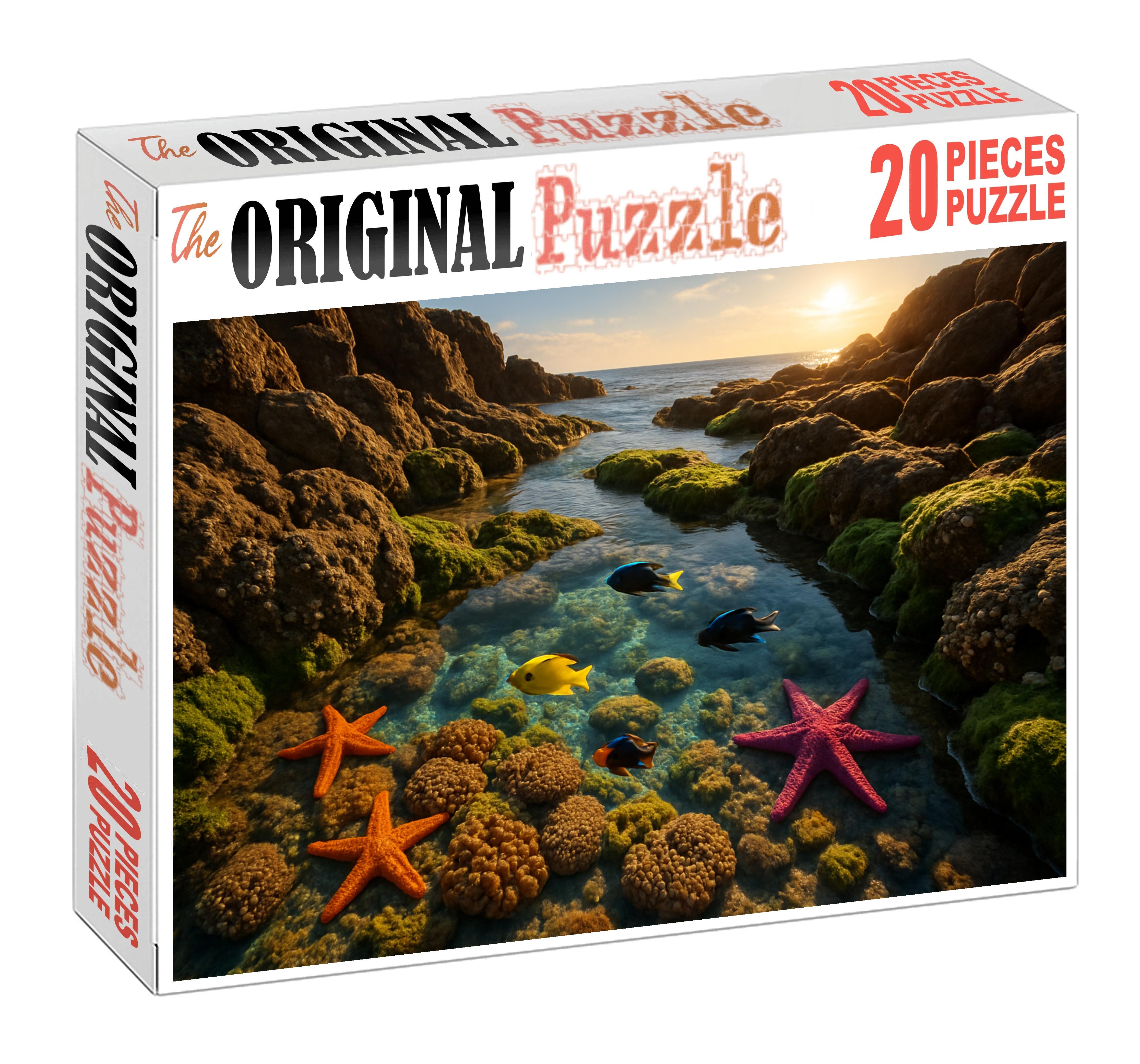 Sunlit Coral Point Vibrant Marine Life And Rocky Shoreline Easy Puzzles