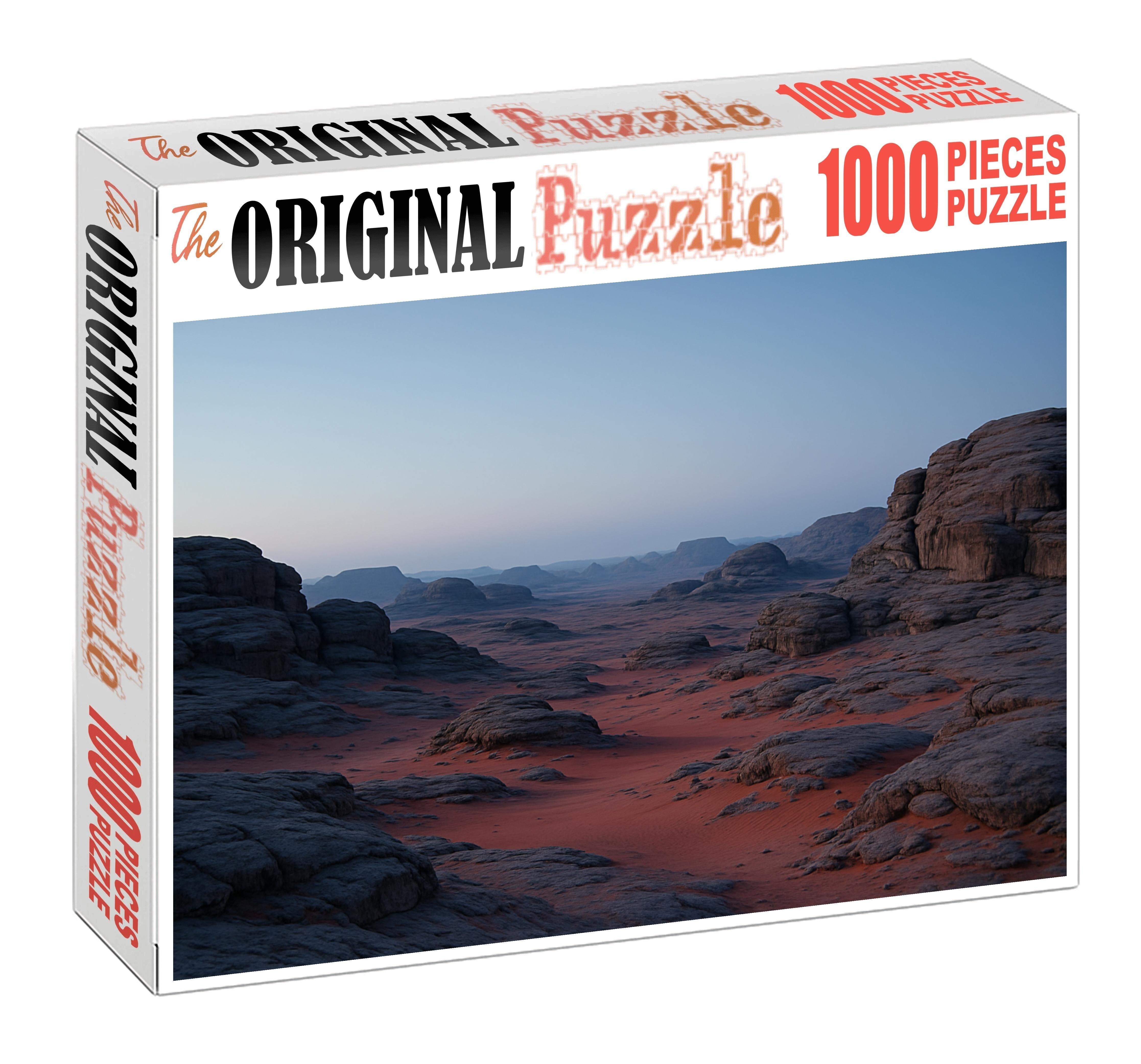 Silent Plateau Windswept Rocky Desert Under Pale Dawn Puzzle Challenge