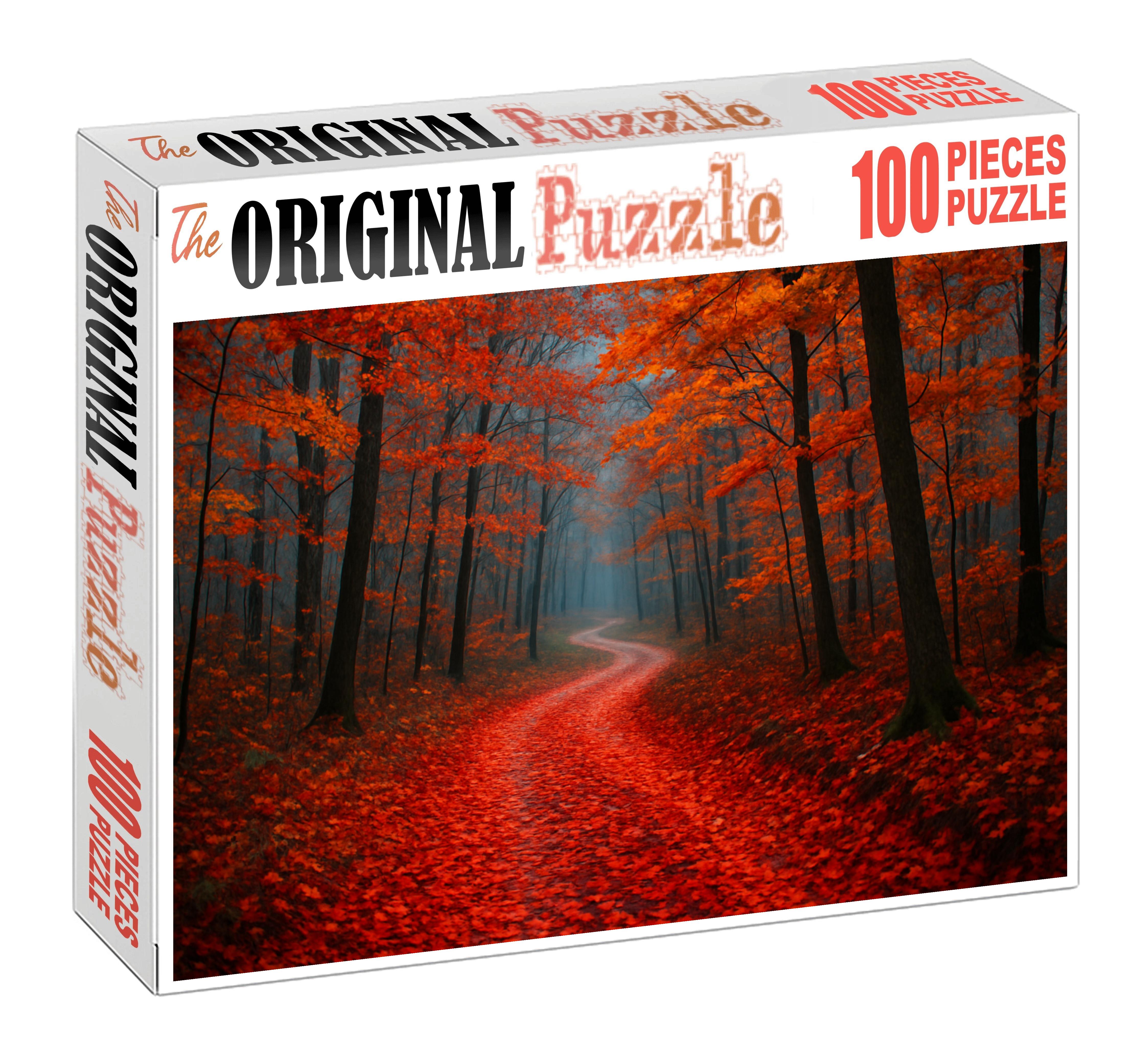 Crimson Leaf Pathway Unique Puzzle Design