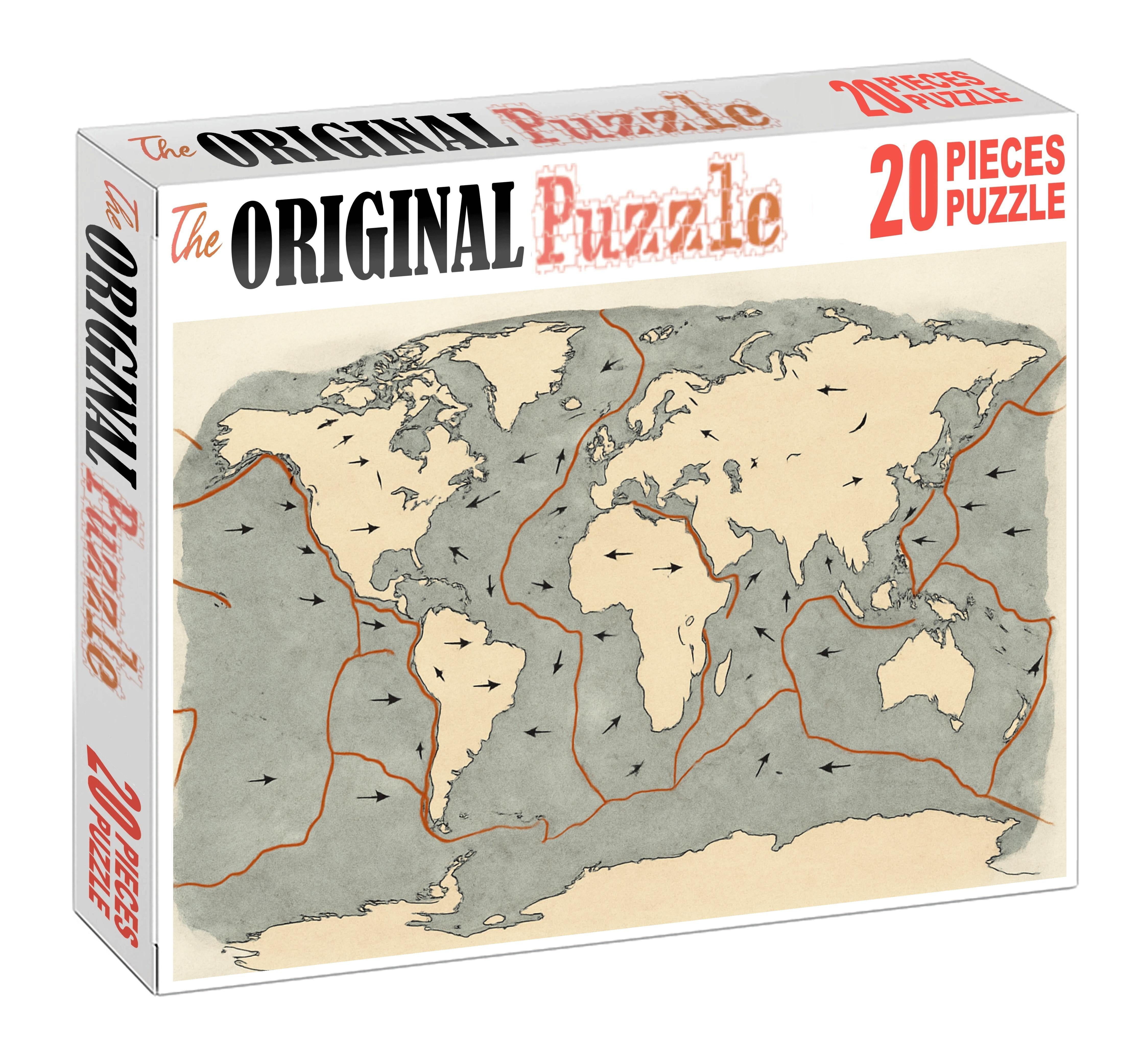 Tectonic Plate Boundary Map With Stress Vectors 50 Piece Puzzle