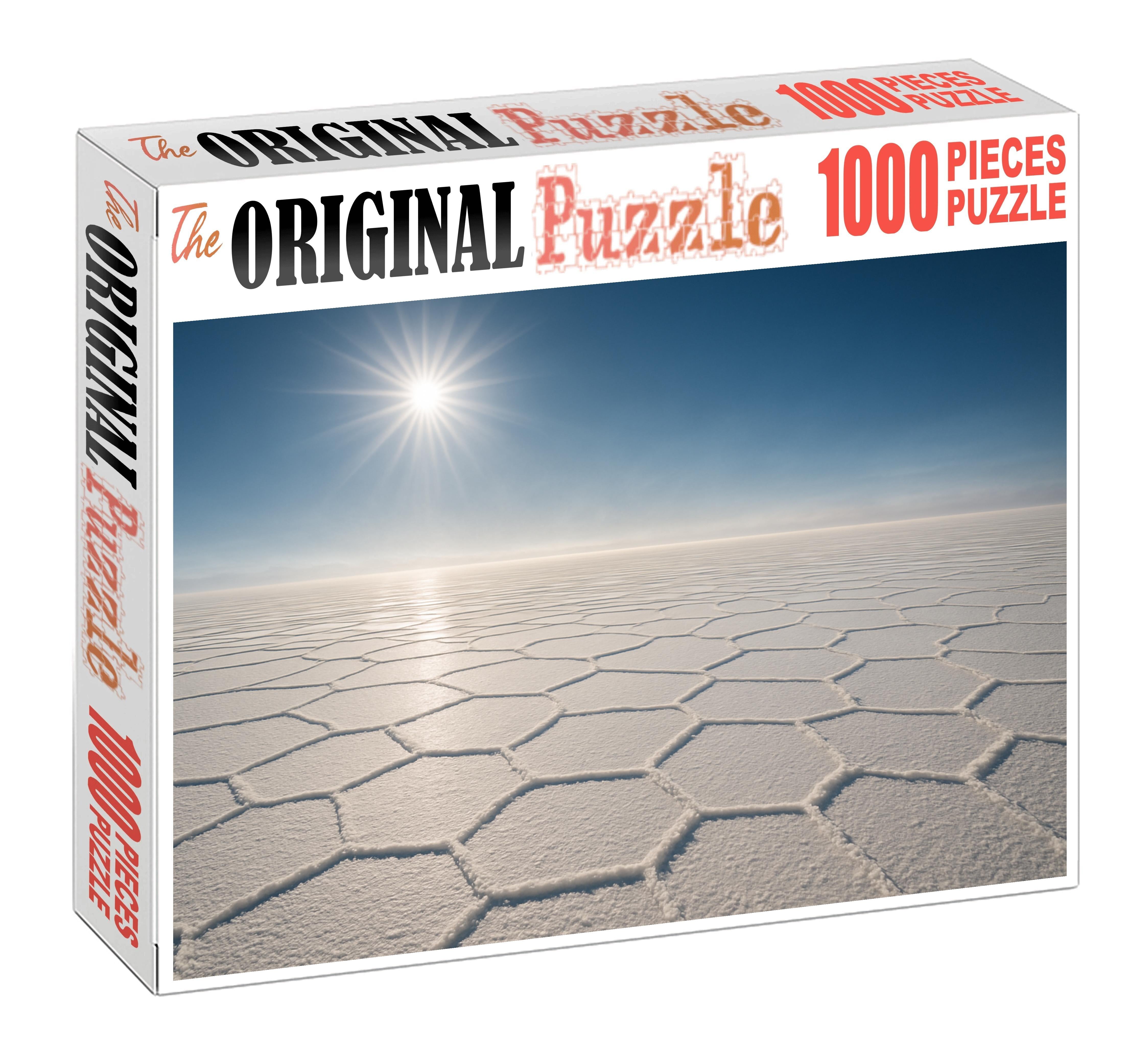 Saltpan Mirror White Flats Reflecting Distant Heat Waves Puzzle For Kids