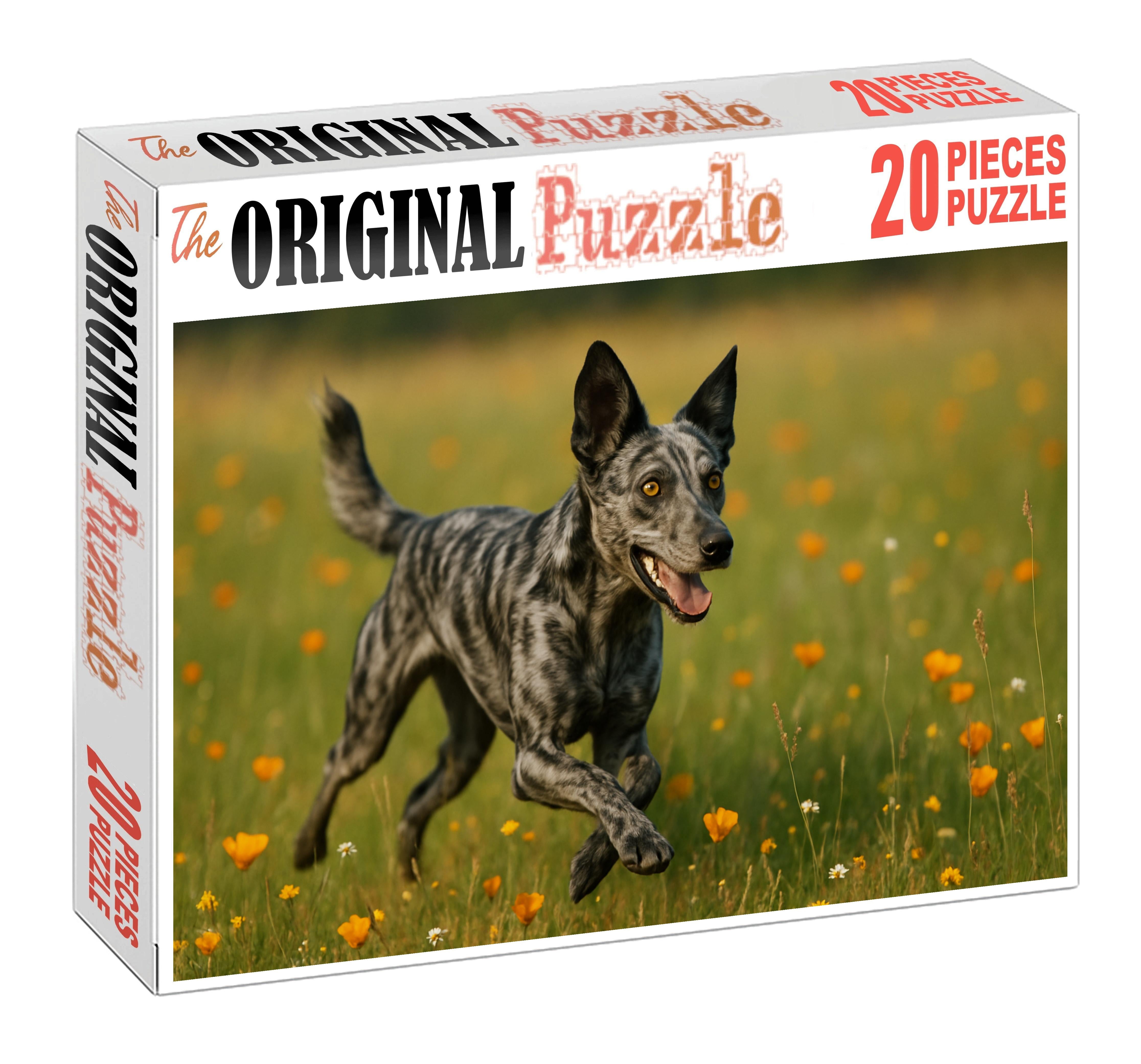 Silver Ripple Shimmering Gray Merle Herding Dog With Spirited Energy 200 Piece Puzzle
