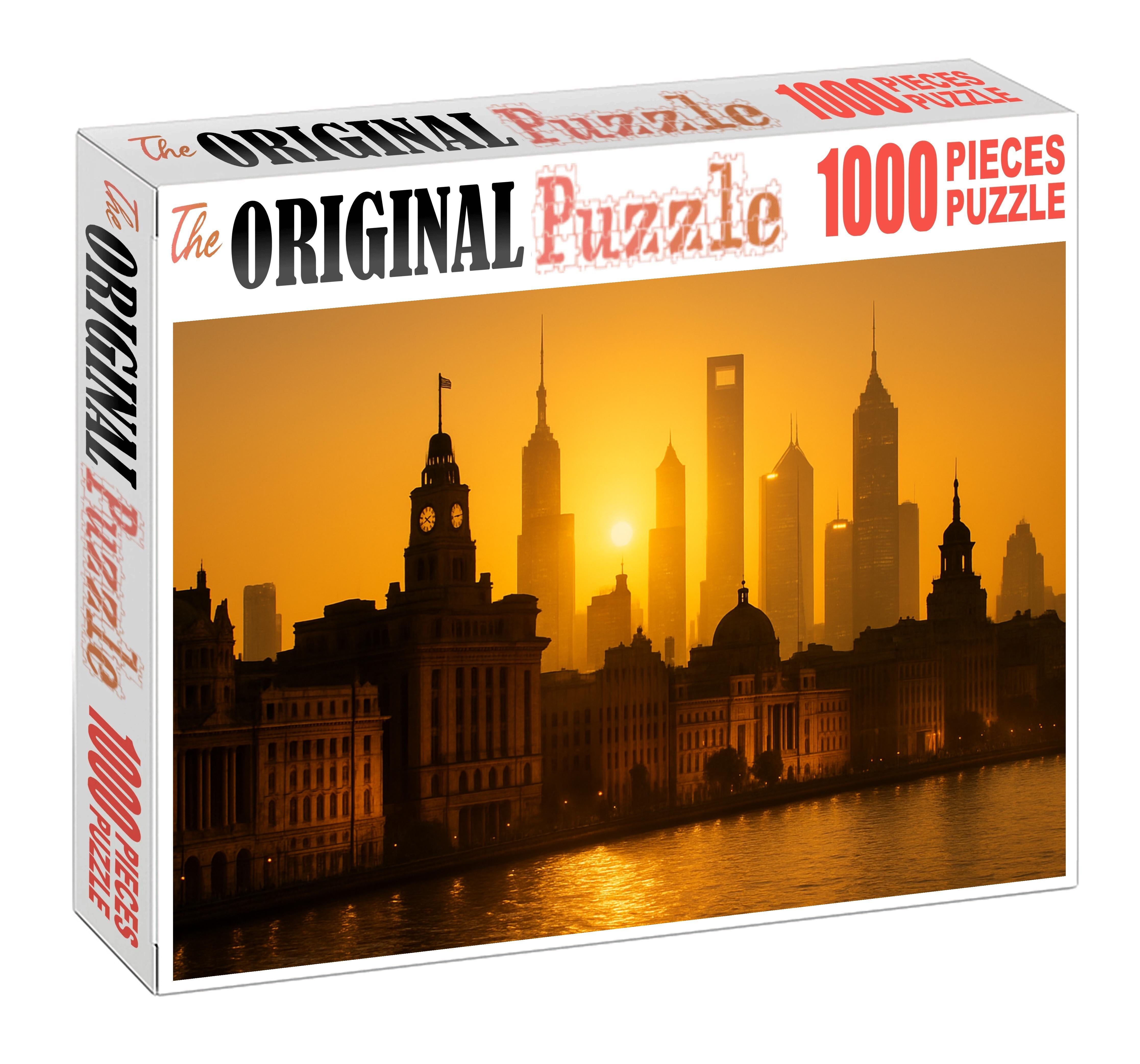 Shanghai Bund Skyline Historic Waterfront Panorama Known Globally For Its Blend Of Colonial And Modern Architecture Unique Puzzle Design