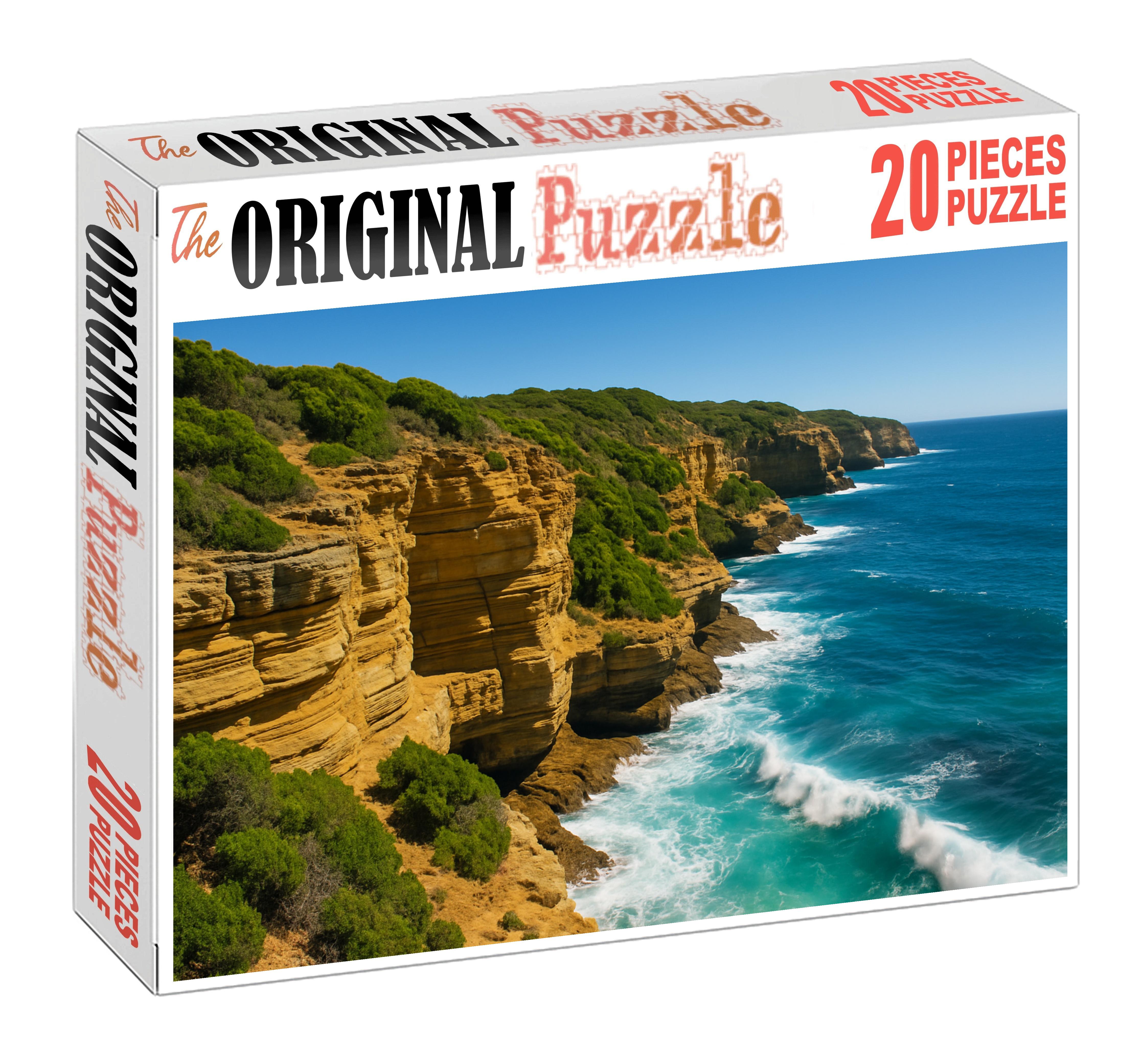 Sunlit Coastal Cliffs Premium Puzzle Pieces