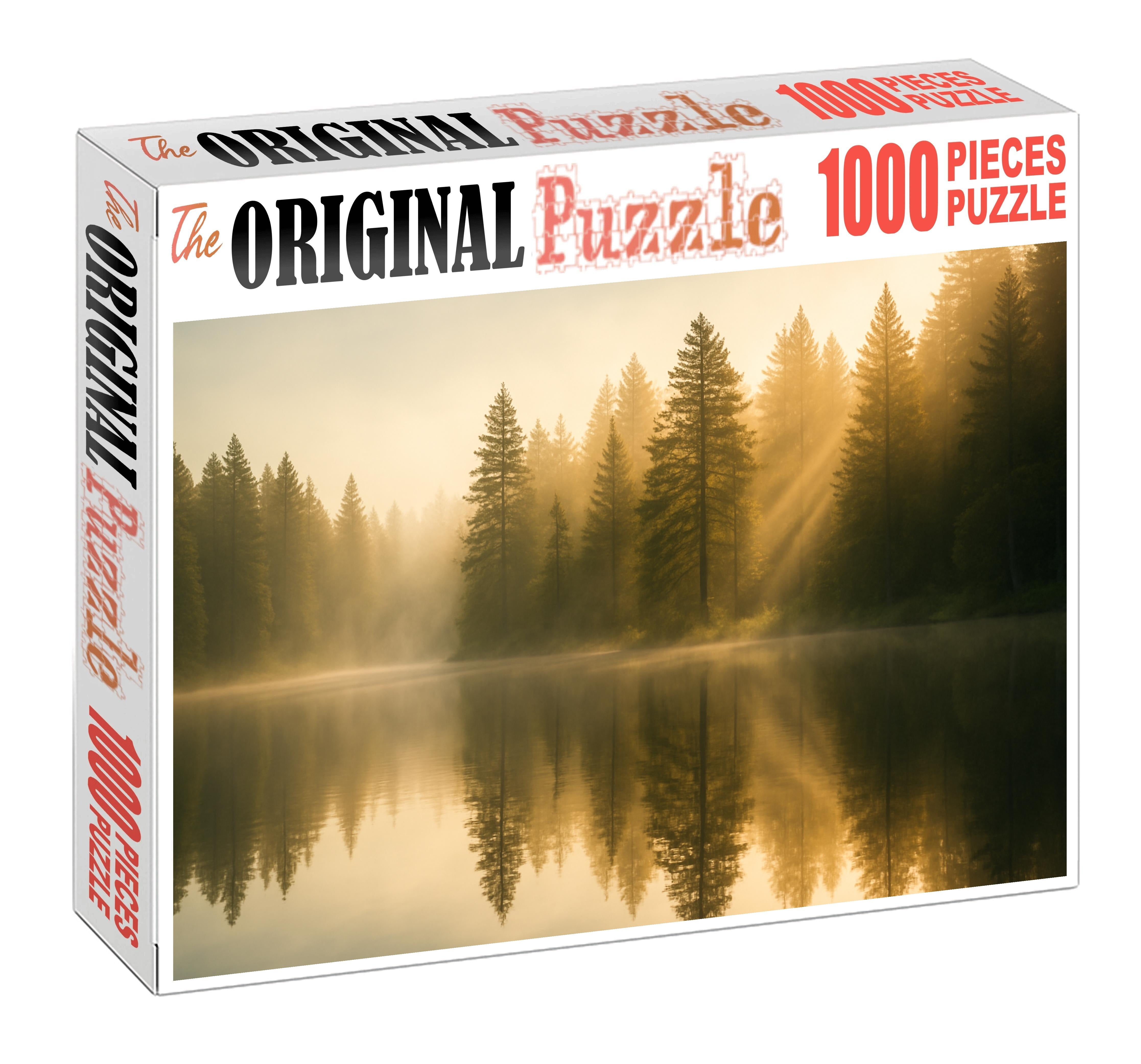 Serene Pine Lake Reflection Challenging Puzzles