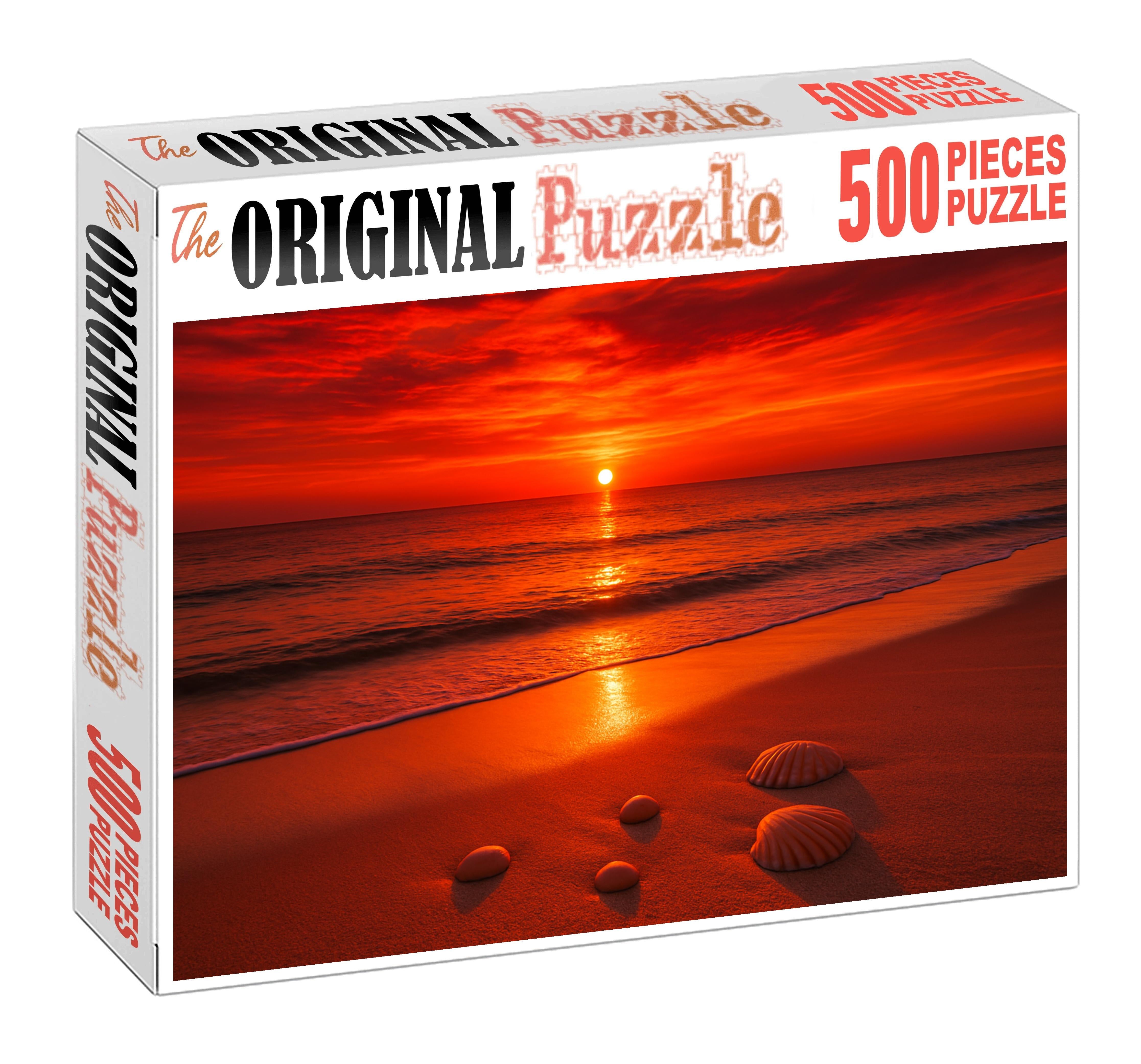 Crimson Horizon Beach 50 Piece Puzzle