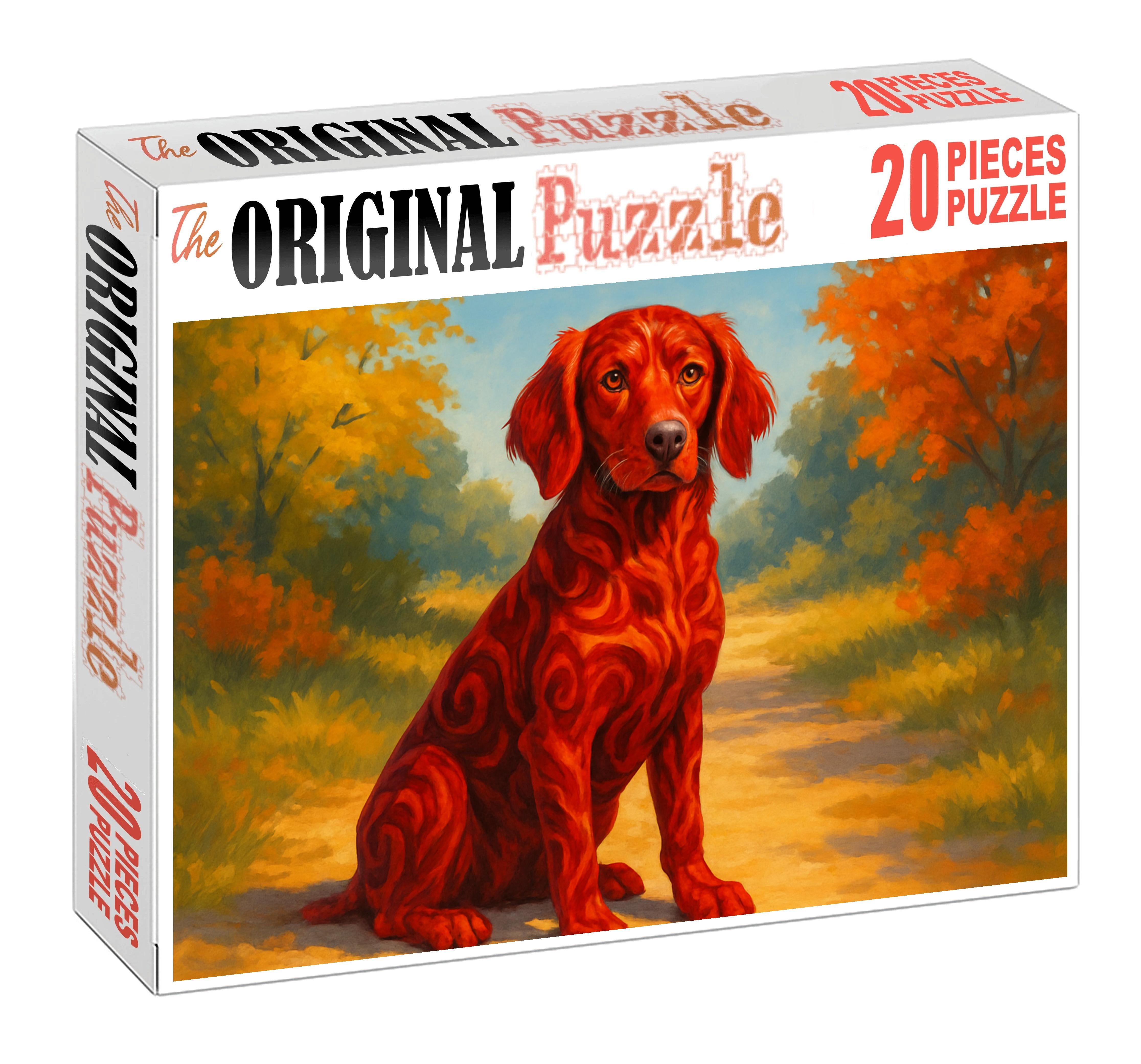 Crimson Storm Vivid Red-patterned Scent Hound With Curious Nature Puzzle Collection