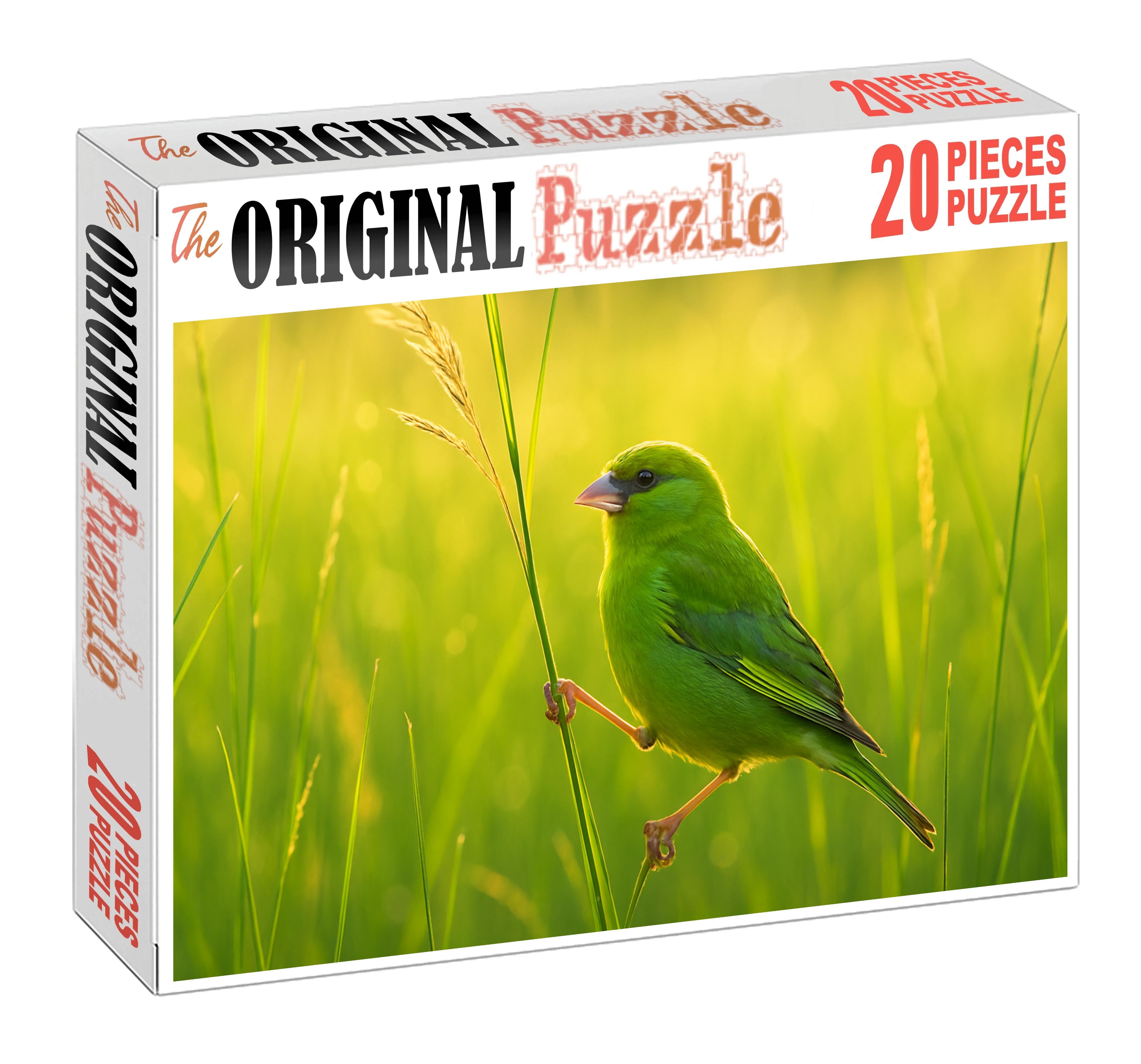 Emerald Finch Tiny Gem Of The Grasslands Puzzle Fun