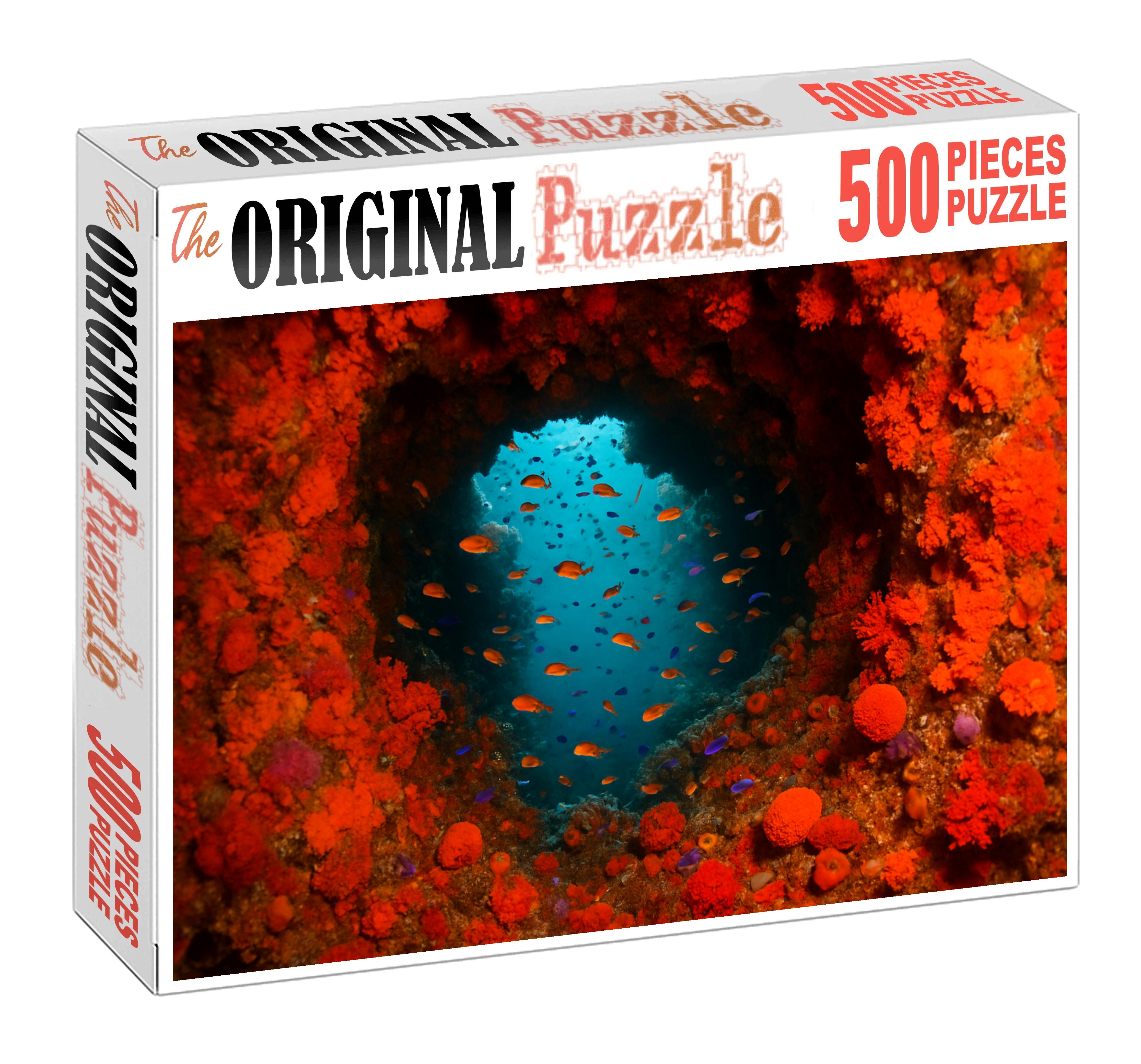 Crimson Coral Caverns Hidden Reefs Of Vibrant Underwater Grottos Premium Puzzle Pieces