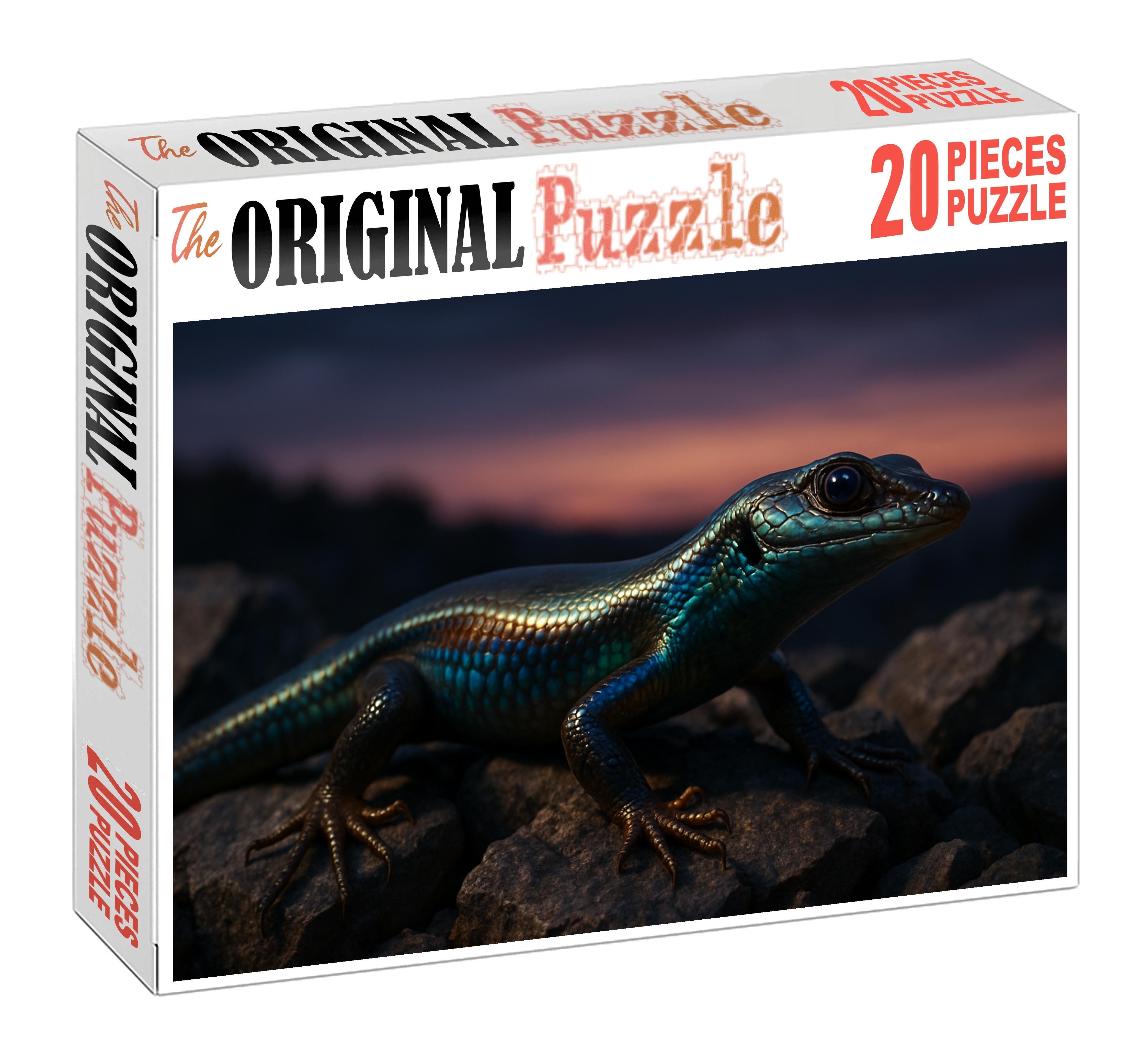 Twilight Strider Elusive Desert Lizard With Iridescent Skin And Rapid Reflexes 100 Piece Puzzle