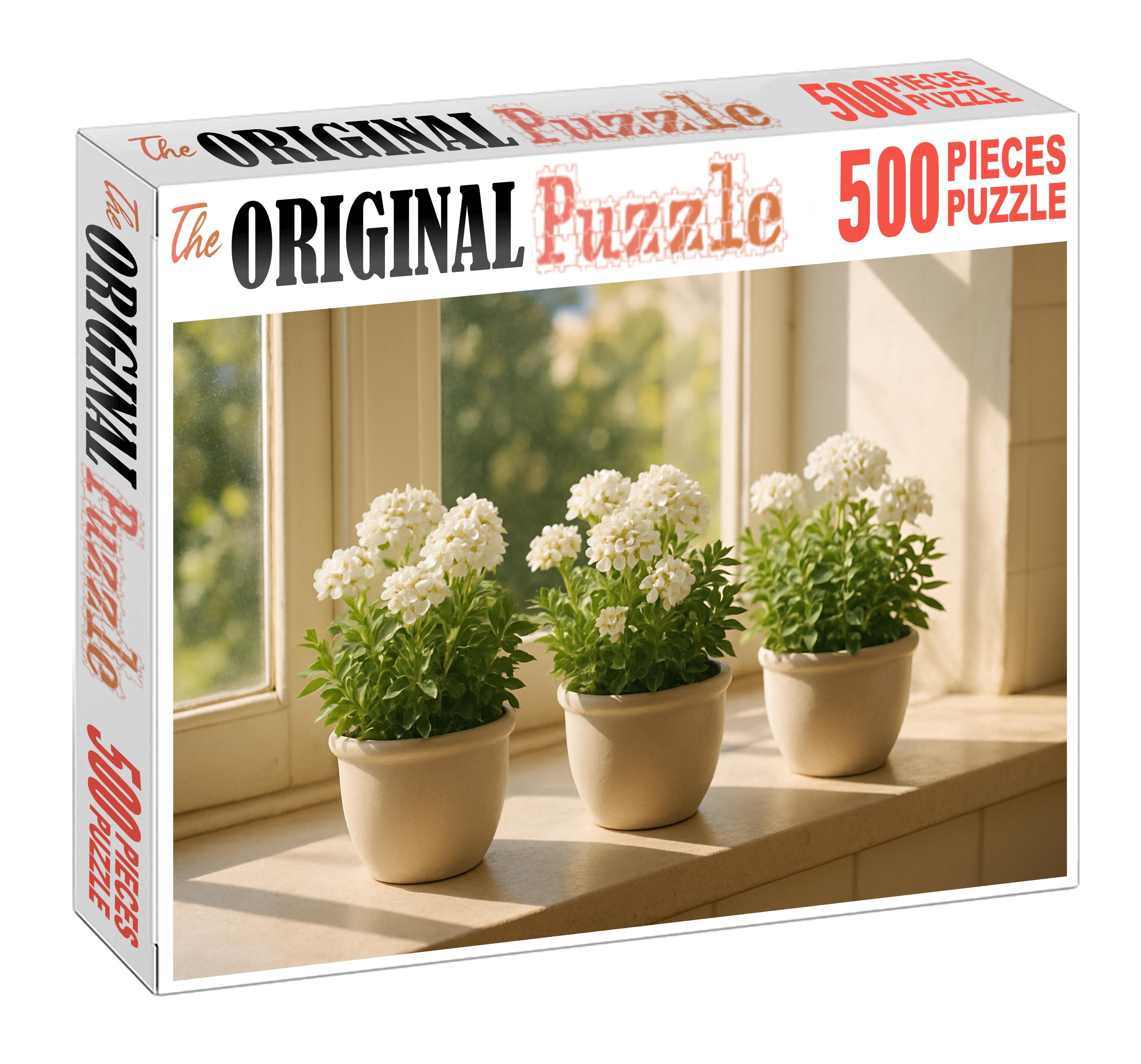 Chic Indoor Herb And Bloom Planters Compact Green And White Combinations Family Puzzles