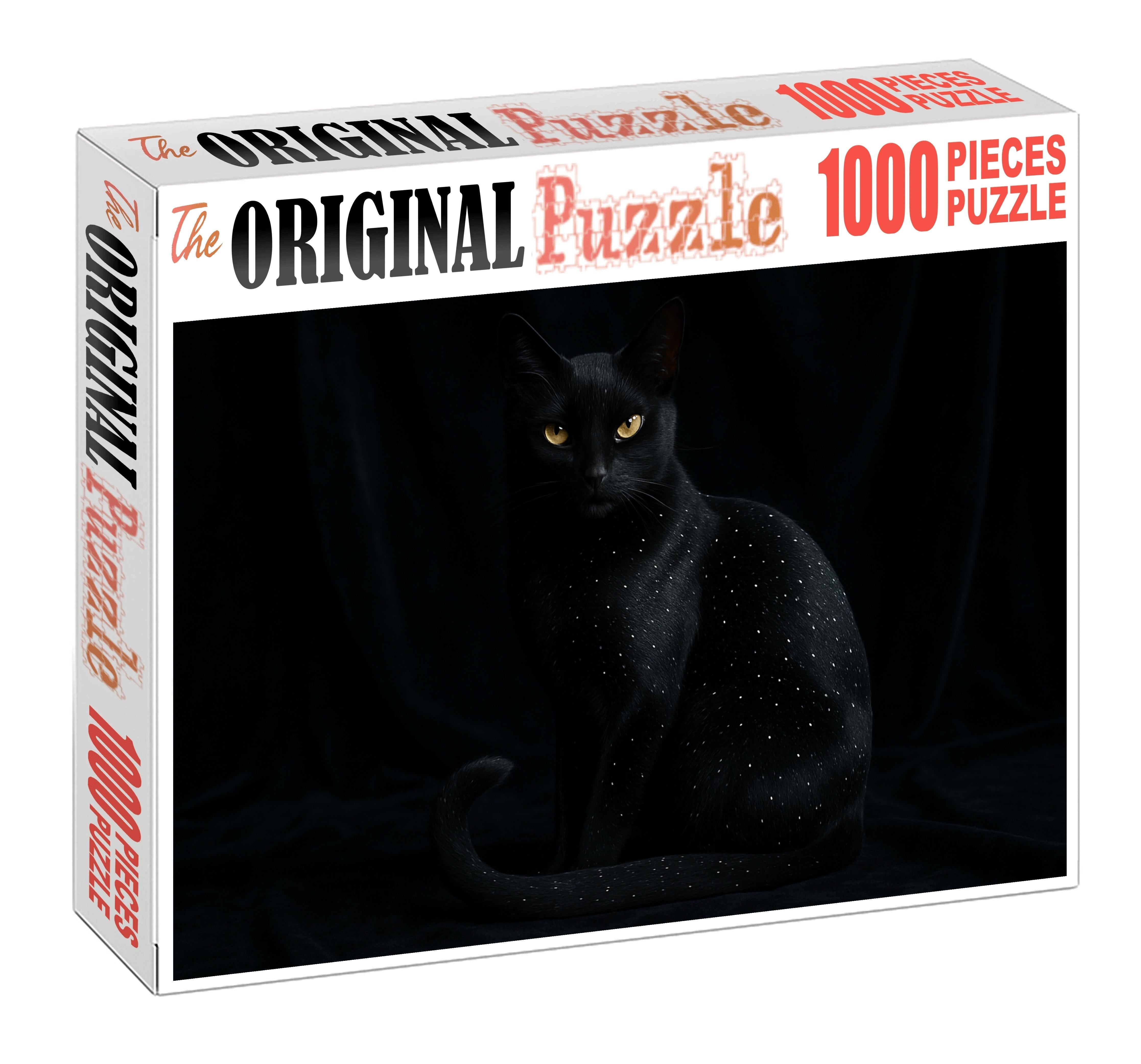 Midnight Mirage Ebony Coat With Starry Speckles And Mysterious Allure 1000 Piece Puzzle