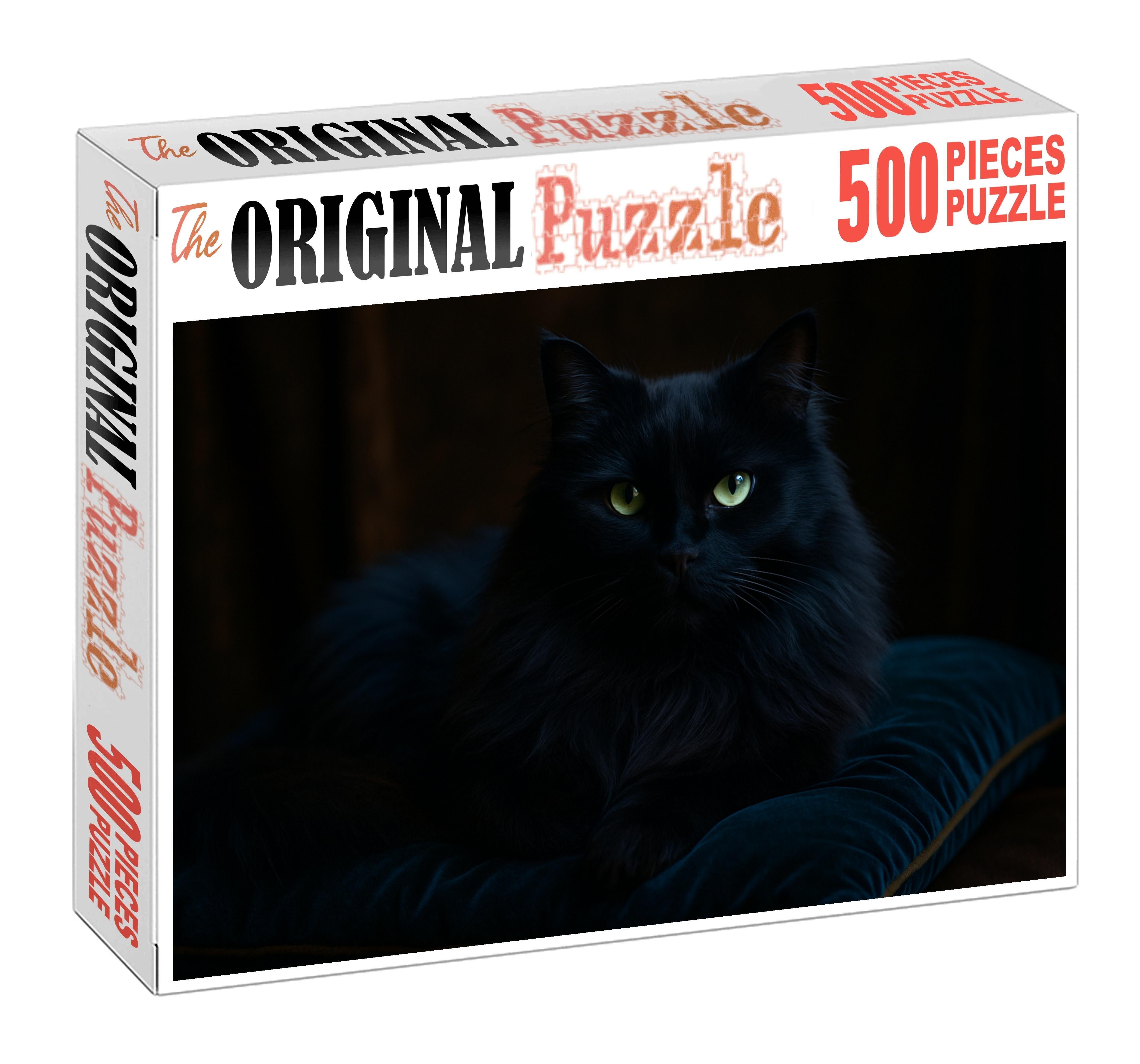 Midnight Opal Deep Blue-black Longhair With Gentle Mystery 200 Piece Puzzle