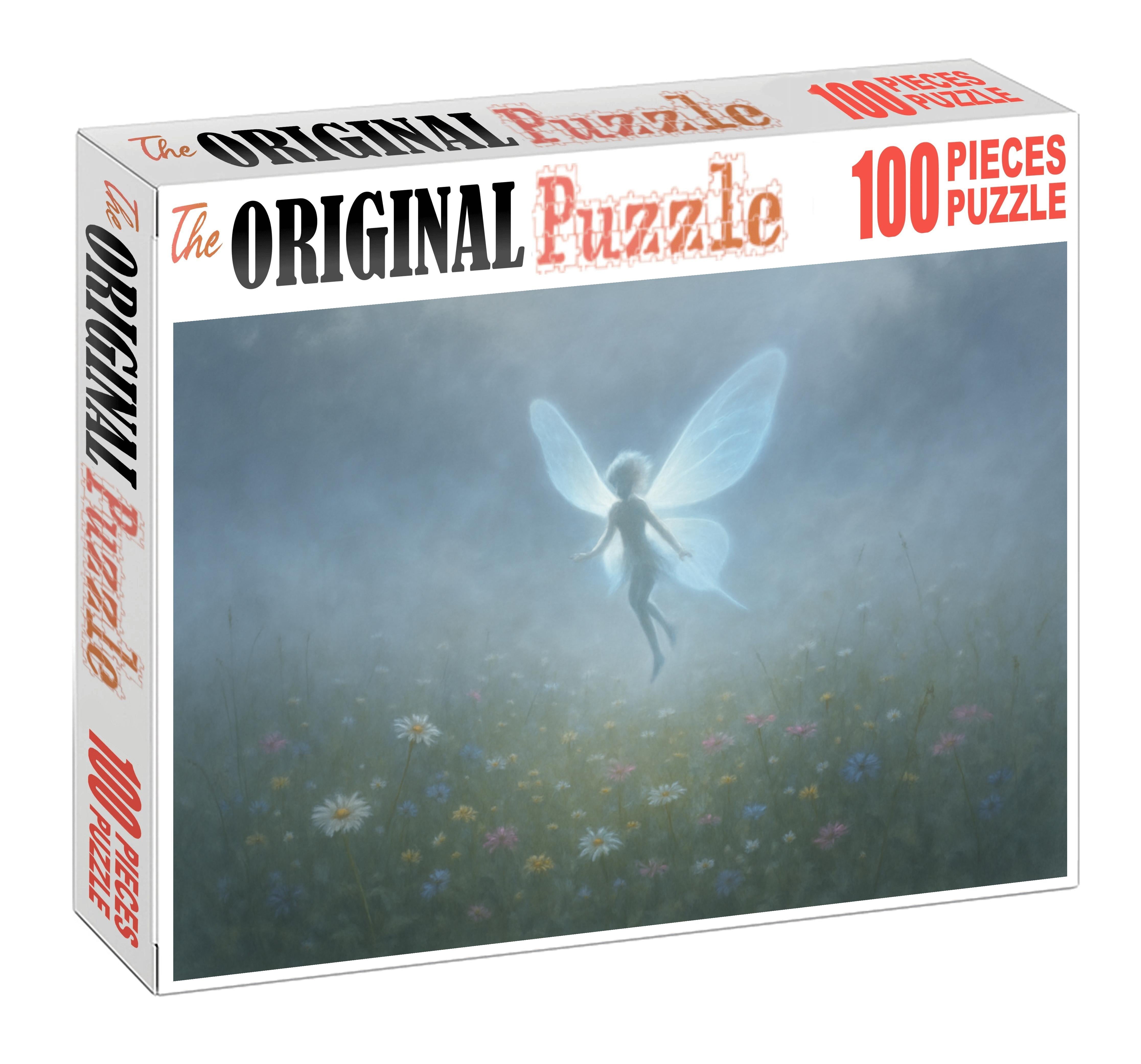 Veilwisp Sylph Delicate Air Spirit With Glowing Mist Wings Large Format Puzzle