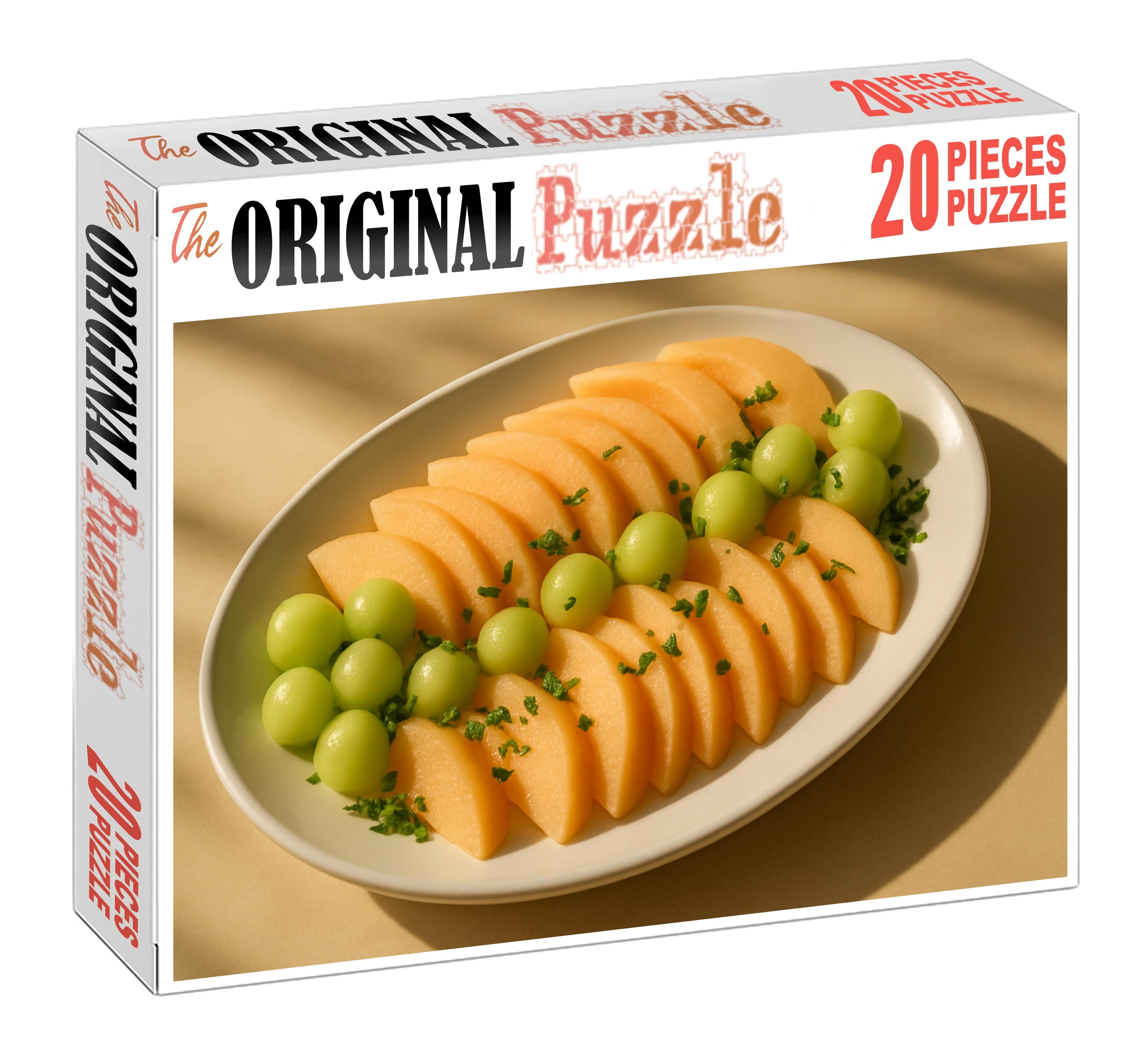 Sun-kissed Melon Medley Artful Arrangement Of Slices And Balls Puzzle Challenge