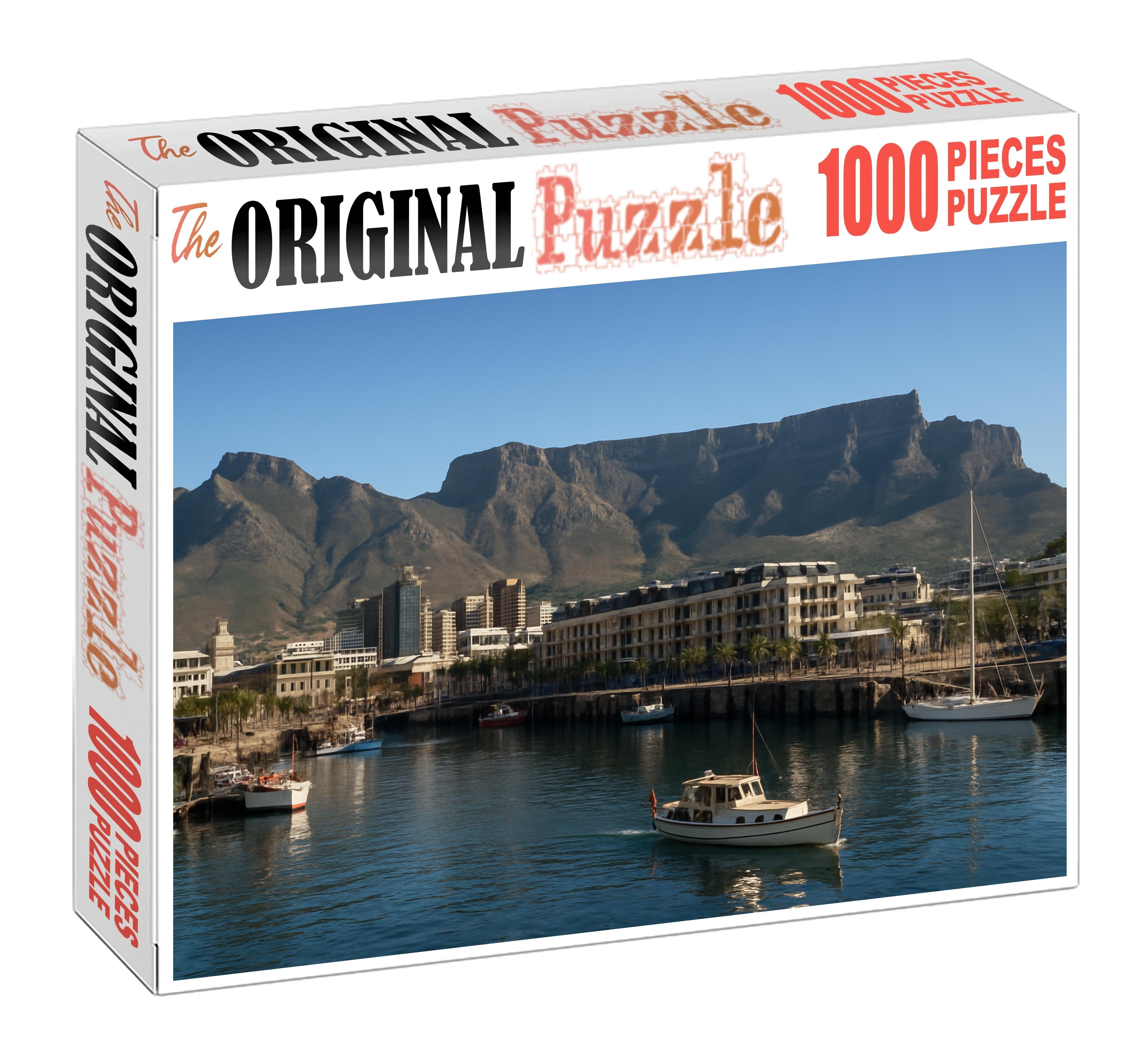 Cape Town Waterfront Skyline Iconic Coastal Silhouettes Framed By Table Mountain 300 Piece Puzzle