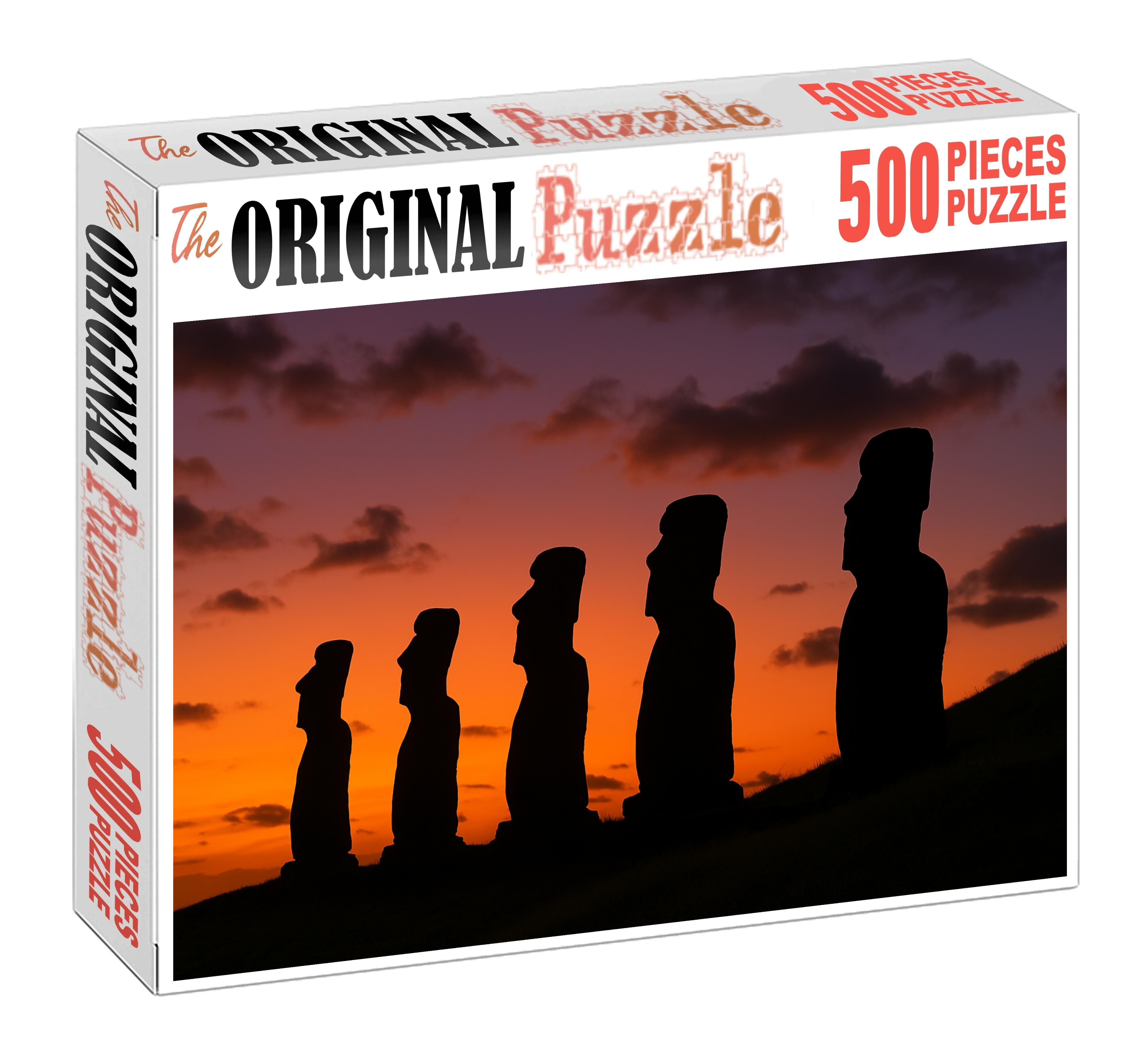The Moai Statues Of Easter Island Scattered Across Easter Island Chile Recognized By 6575 Globally As Mysterious Monolithic Guardians Of Polynesian Culture 20 Piece Puzzle