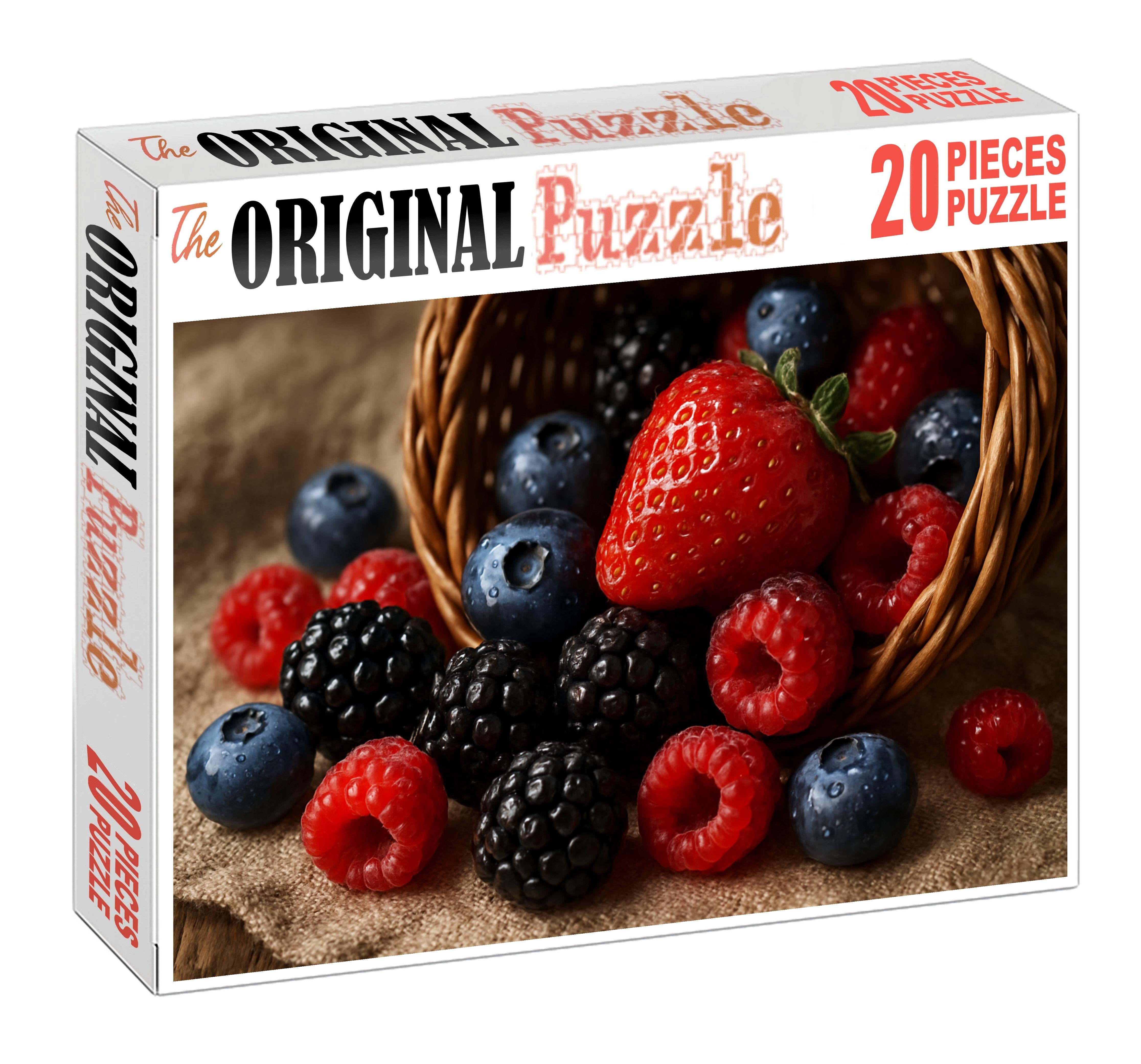 Berry Cascade A Lush Overflowing Presentation Of Raspberries Blueberries And Blackberries 1000 Piece Puzzle