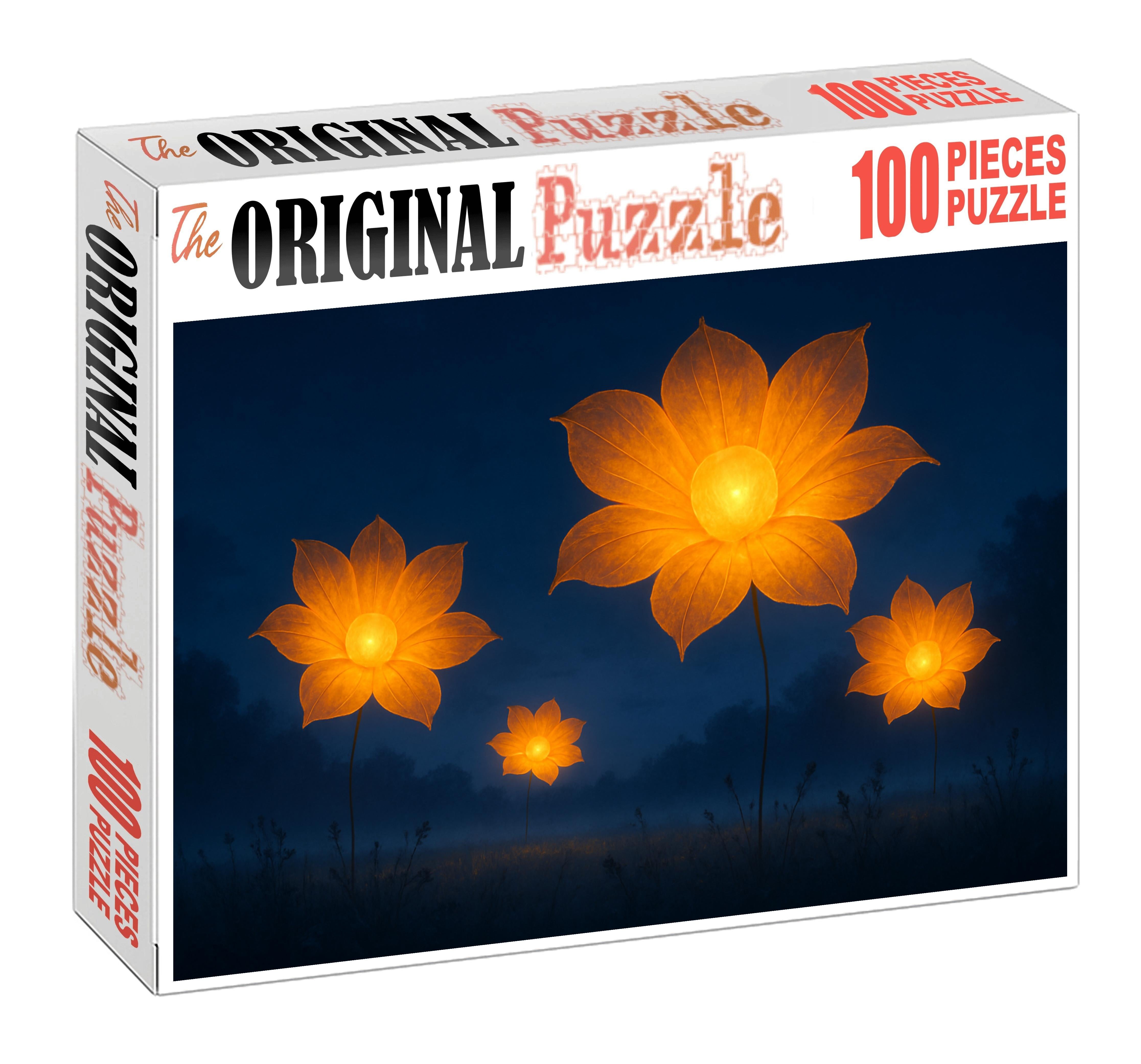 Floating Lantern Gardens Glowing Blossoms Drifting Through Twilight Air Unique Puzzle Design