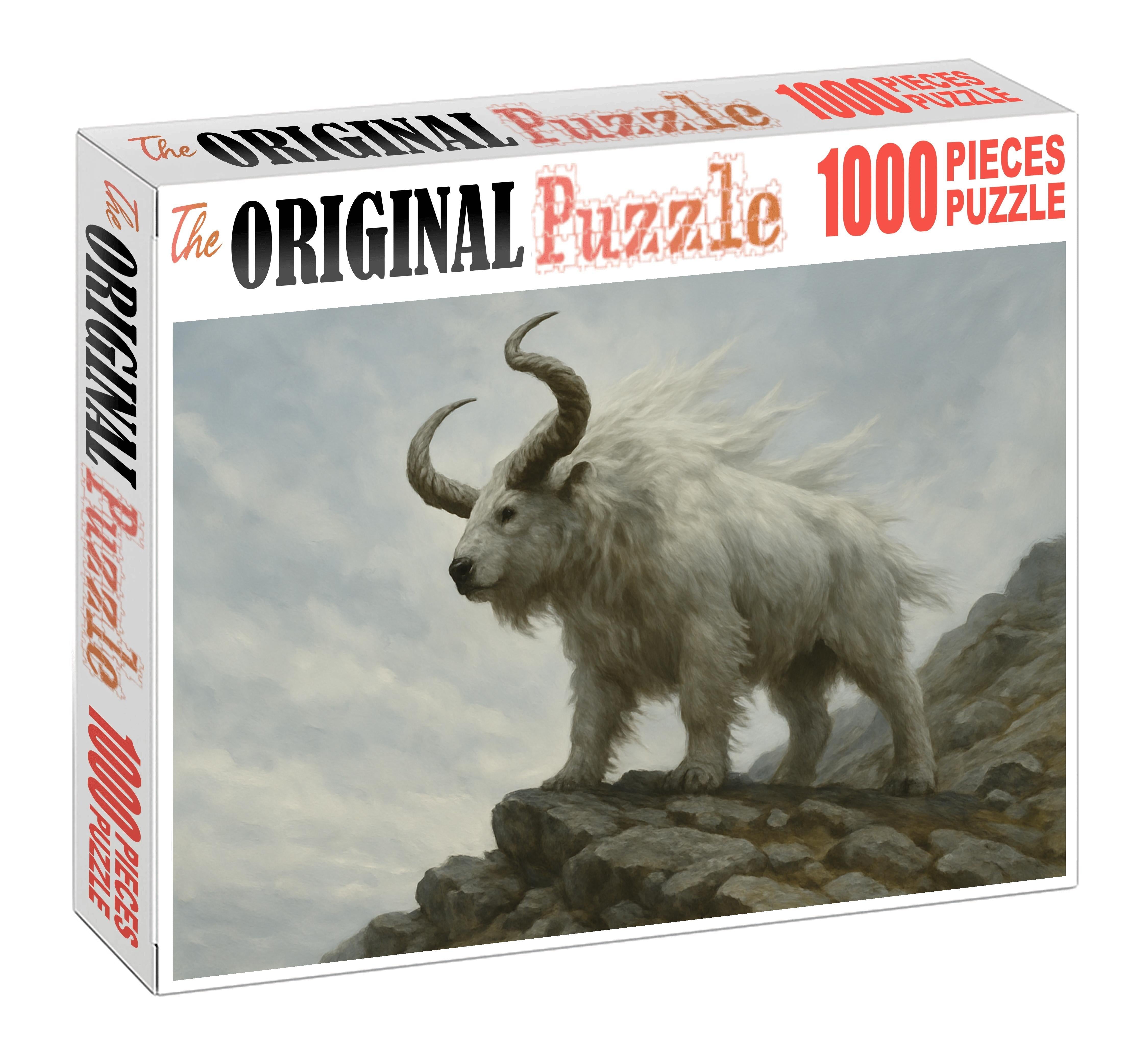 Ivory Spiral Horn Stately Herbivore With Helical Tusks And Sturdy Frame Premium Puzzle Pieces