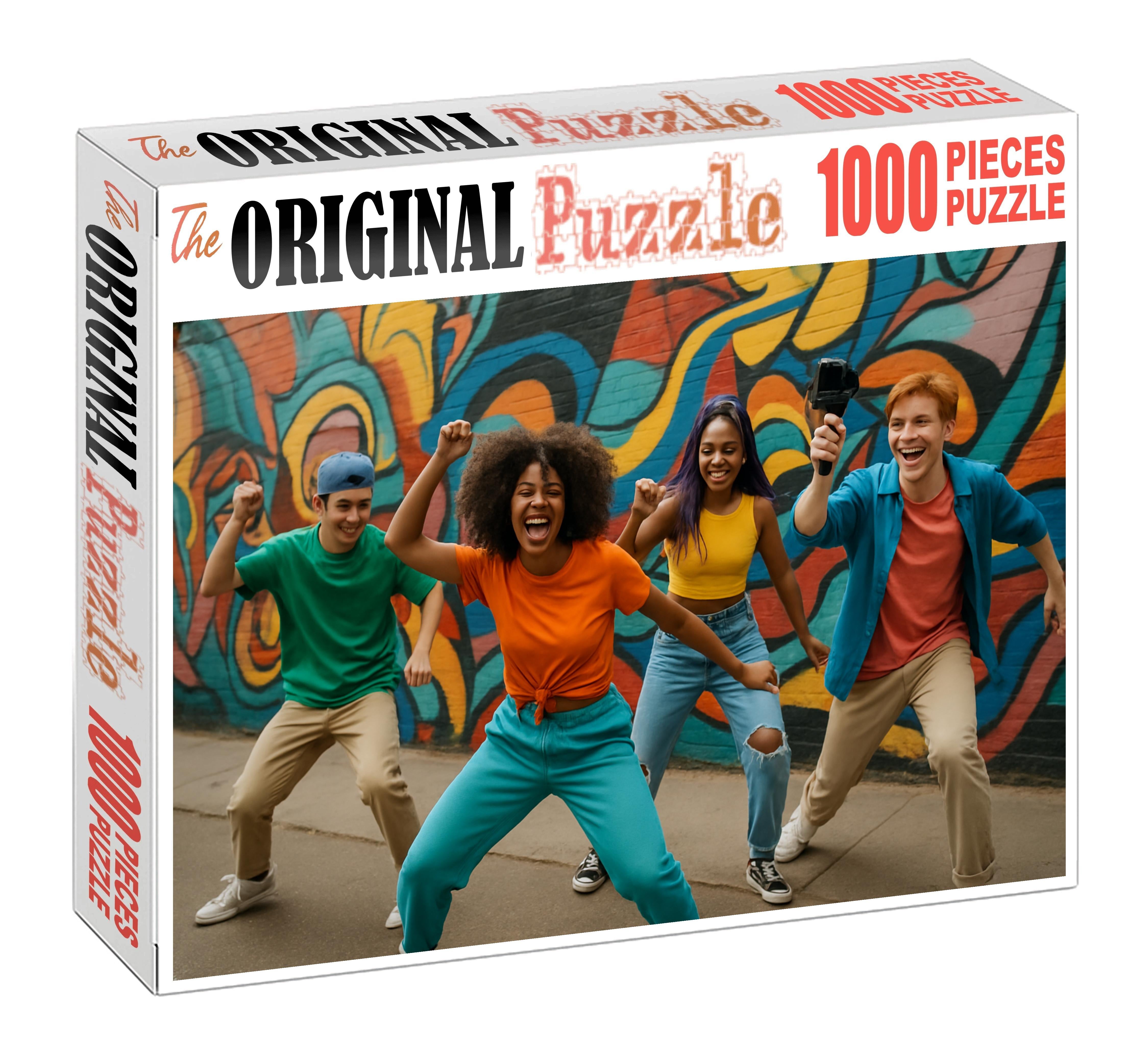 Viral Dance Meme Phenomenon Catchy Moves Igniting Global Social Waves 20 Piece Puzzle