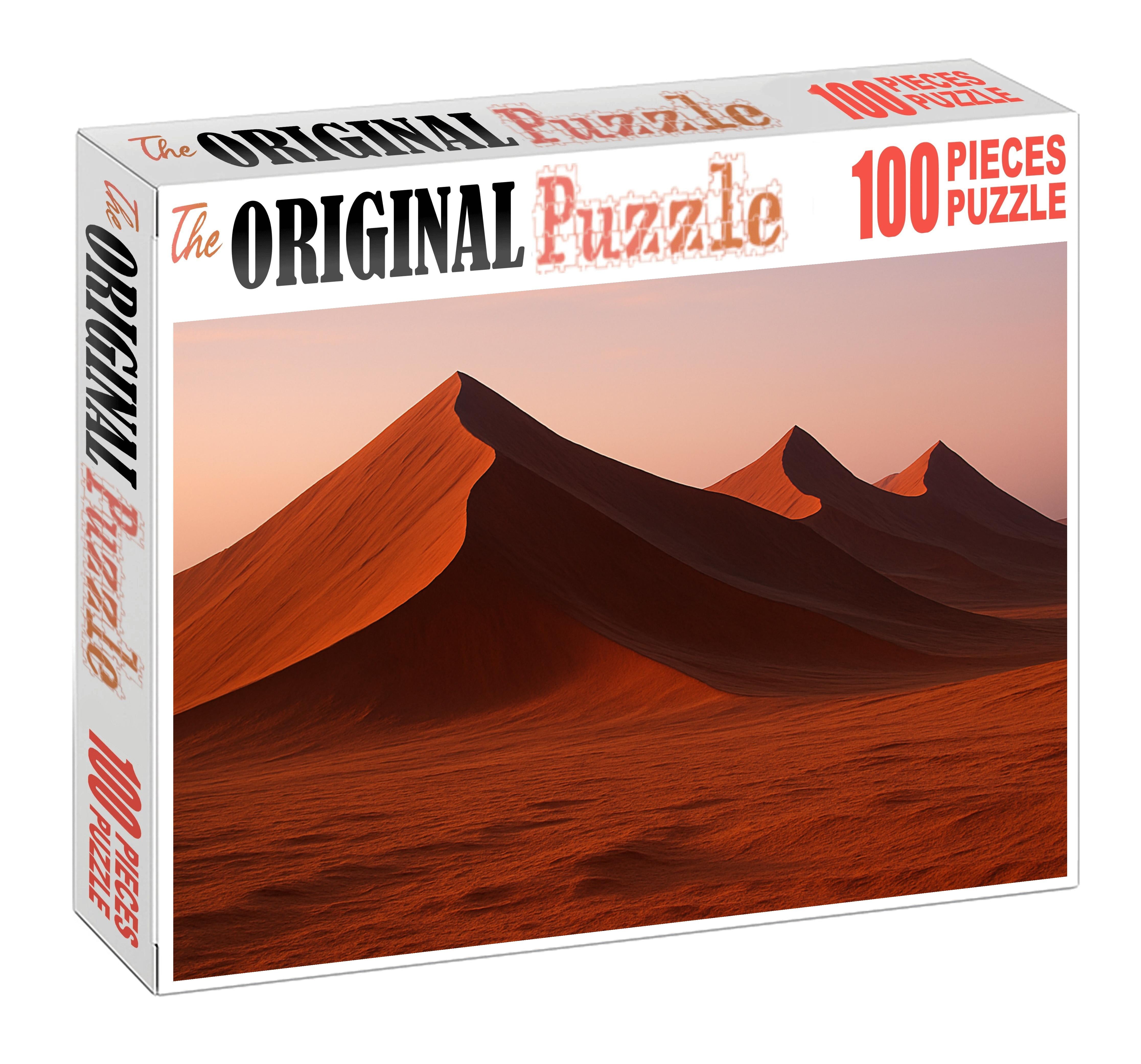 Crimson Dawn Ridge Sharp Peaks Among Rust-hued Sands Large Format Puzzle