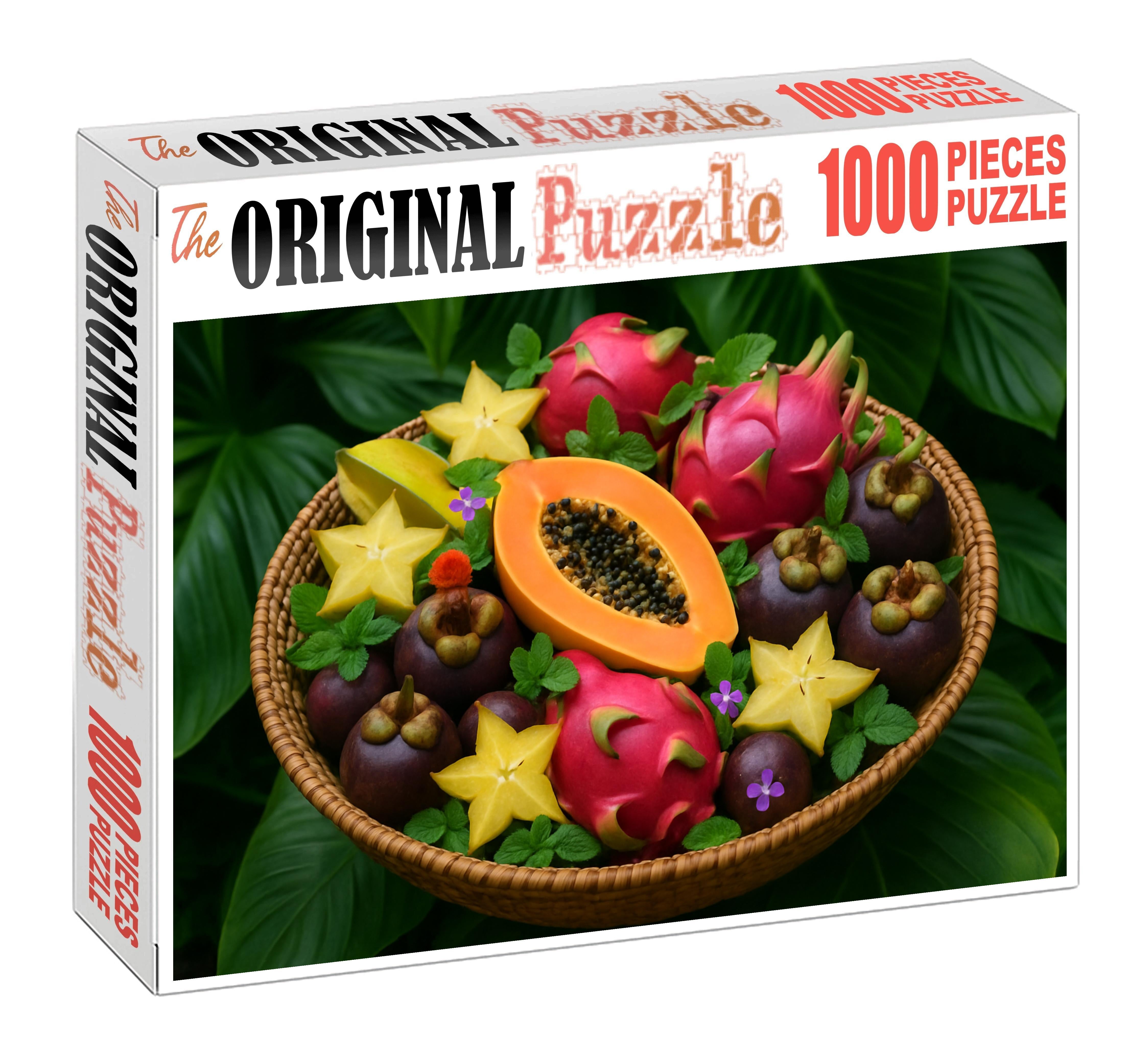 Jungle Splash Exotic Tropical Fruits In A Cascading Bowl Puzzle Challenge