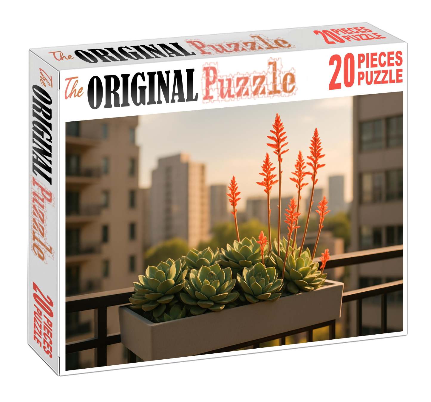 Urban Oasis Balcony Garden Succulent Clusters And Spiky Accent Flowers 50 Piece Puzzle