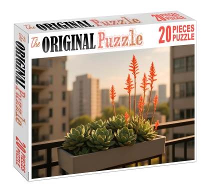 Urban Oasis Balcony Garden Succulent Clusters And Spiky Accent Flowers 50 Piece Puzzle
