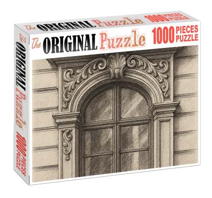 Architectural Window Frames Technical Pen Line Study Premium Puzzle Pieces