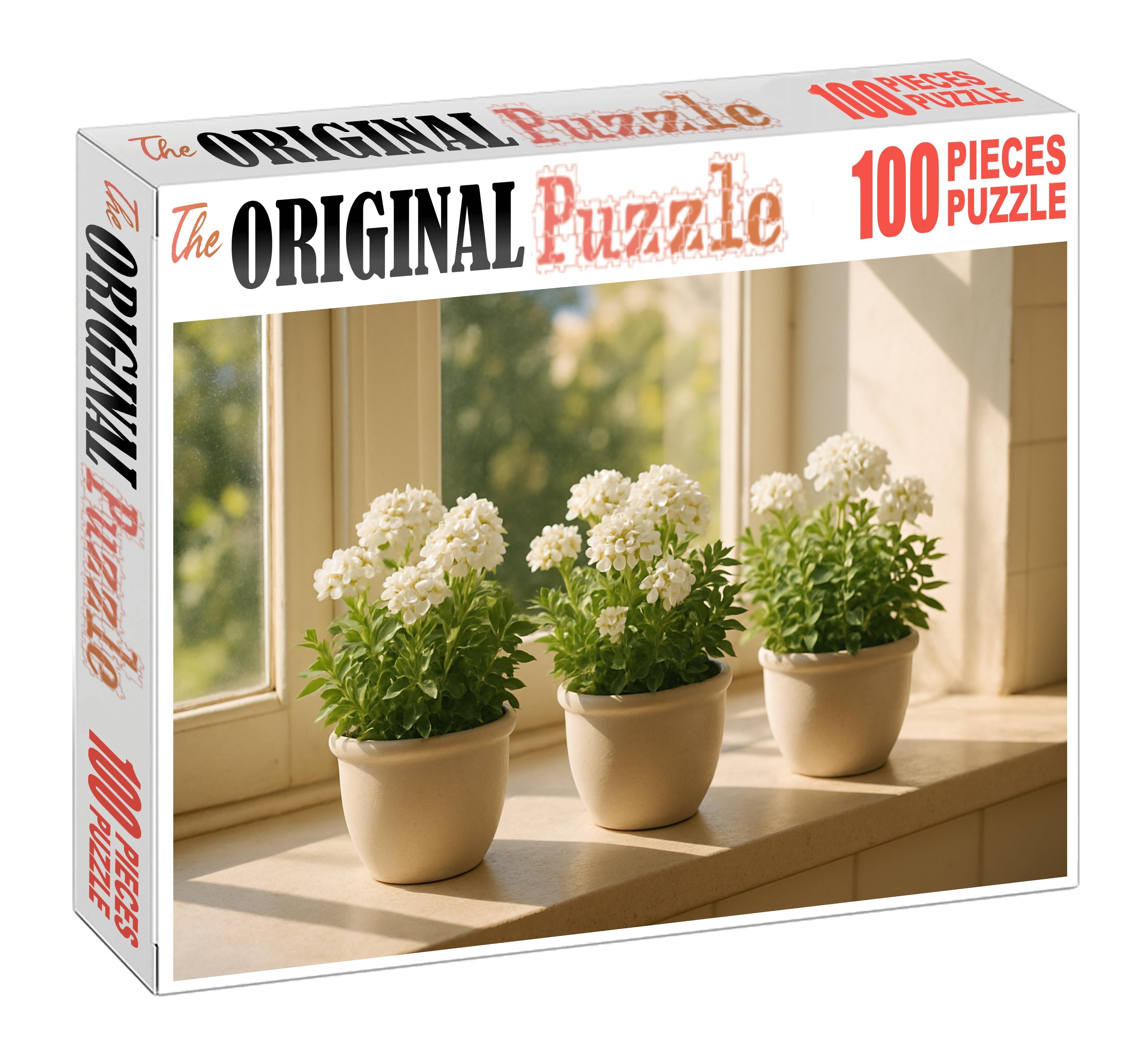 Chic Indoor Herb And Bloom Planters Compact Green And White Combinations Family Puzzles