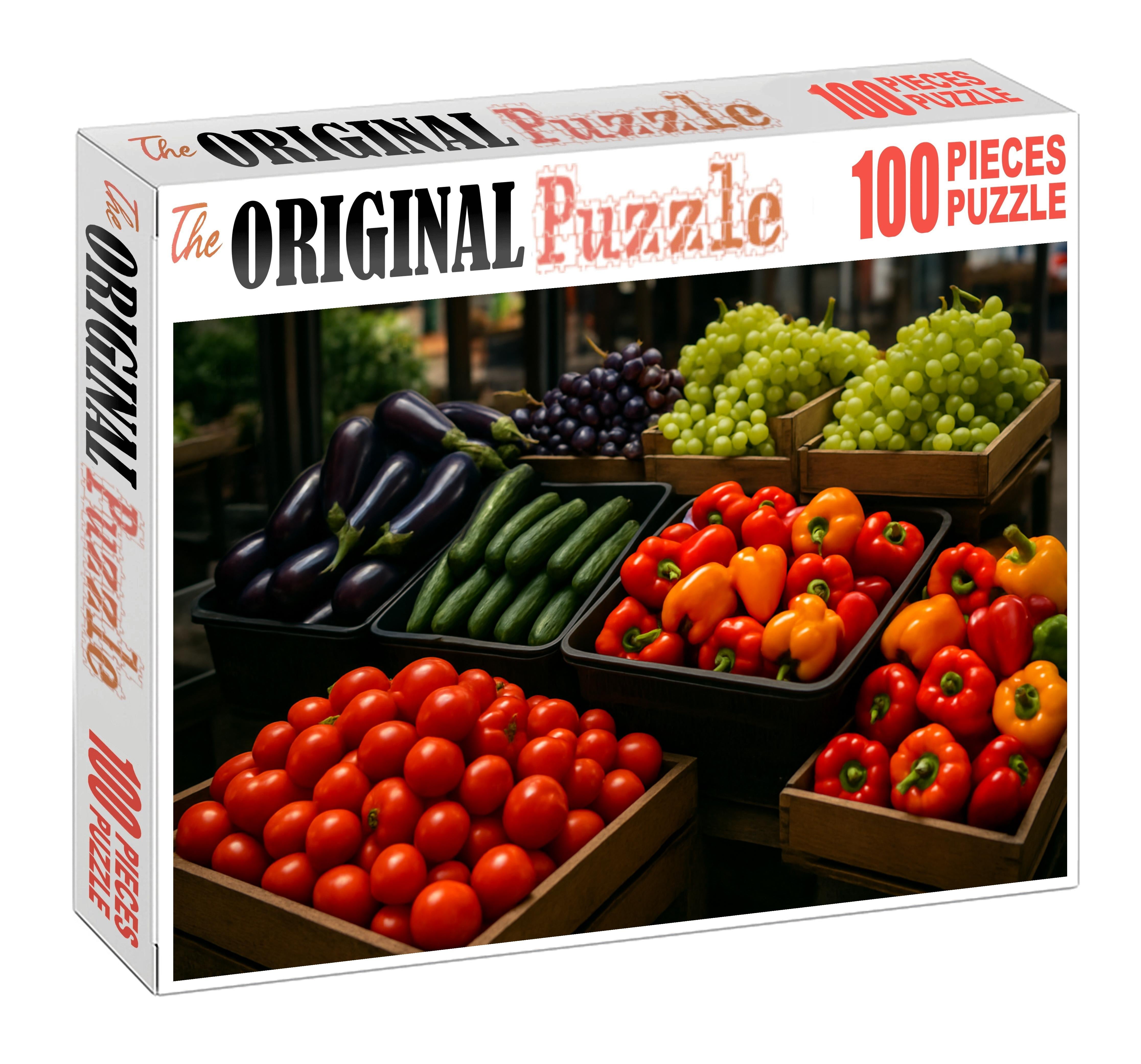 Vibrant Market Stall Scene 20 Piece Puzzle
