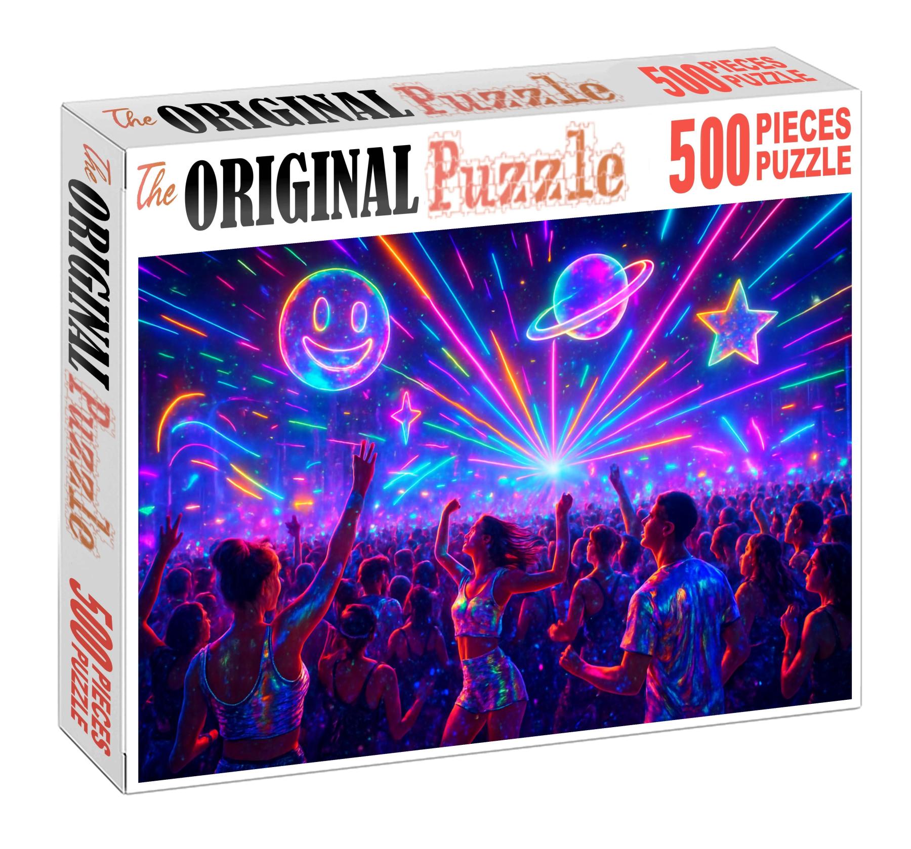 Hyperpop Festival Explosion Vibrant Chaos And Maximalist Energy Custom Jigsaw Puzzle