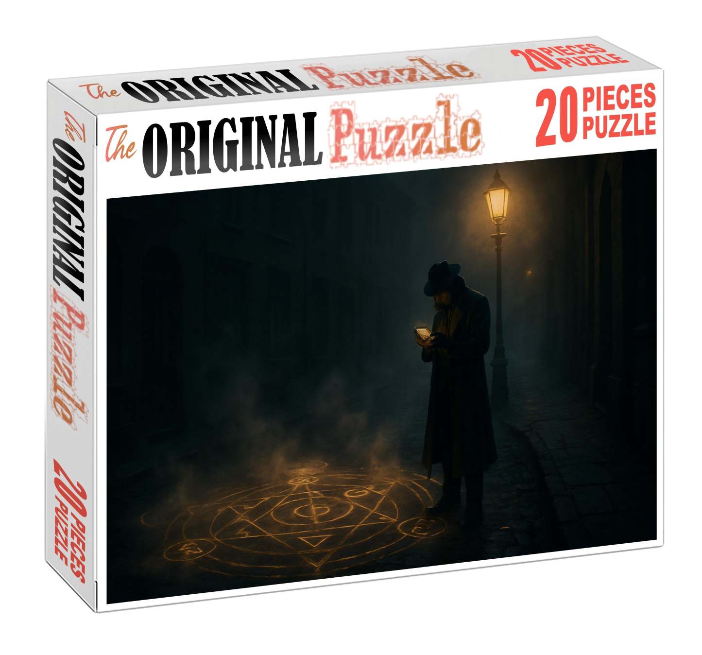 Fantasy Noir Alchemist Mystical Detective In Fog-laden Magic City 20 Piece Puzzle
