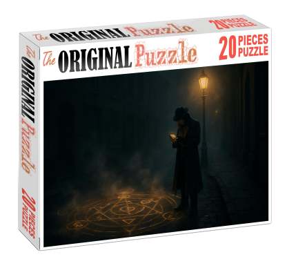 Fantasy Noir Alchemist Mystical Detective In Fog-laden Magic City 20 Piece Puzzle